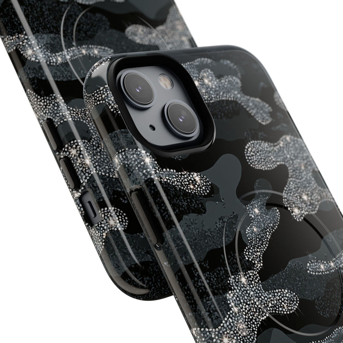 Glitter Shadow Camo · Tough 2.0 Magnetic Phone Case for iPhone · Black
