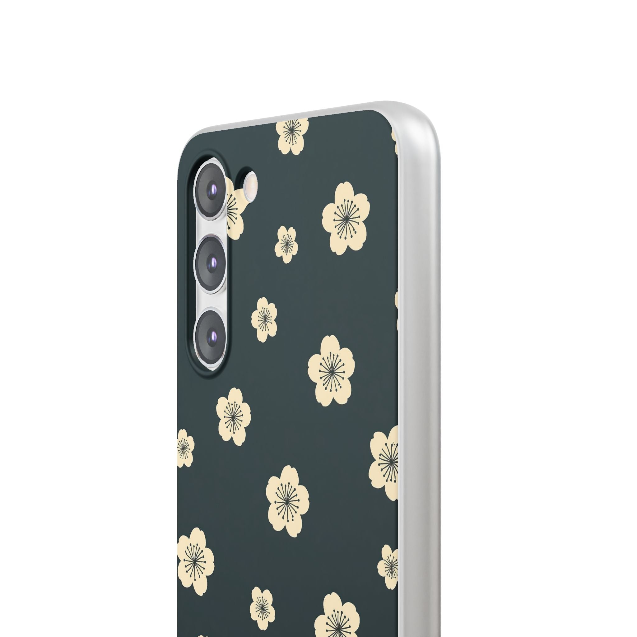 Teal Lite Phone Case for Samsung - Obsidian Cream Petals