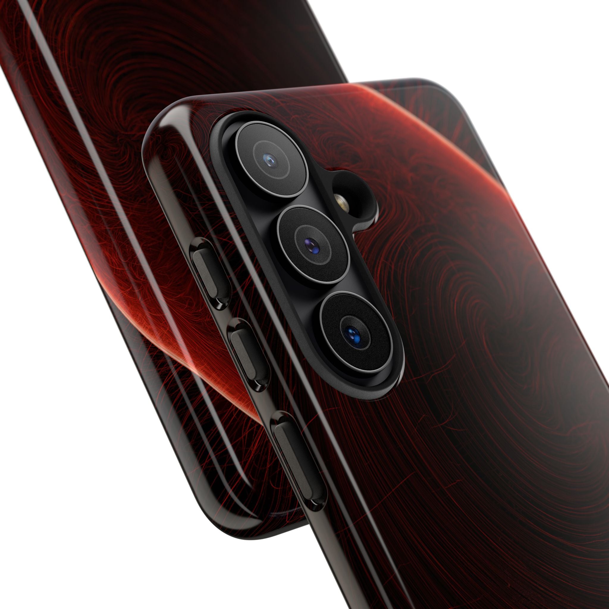 Red Tough Phone Case for Samsung - Crimson Flare Flux