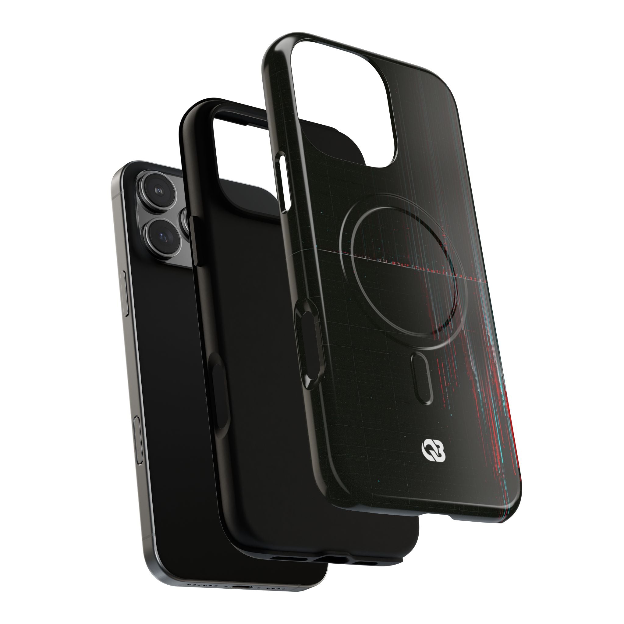 Black Tough 2.0 Magsafe Phone Case for iPhone - Corrupted Data Stream