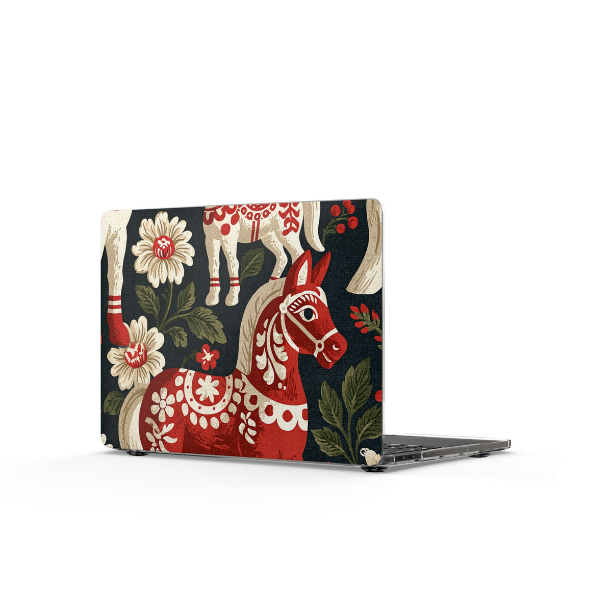 Nordic Dala Meadow · Clear Hard Case for MacBook · Red