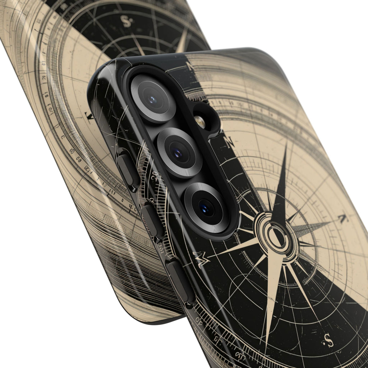 Beige Tough Phone Case for Samsung - Obsidian Nautical Blueprint