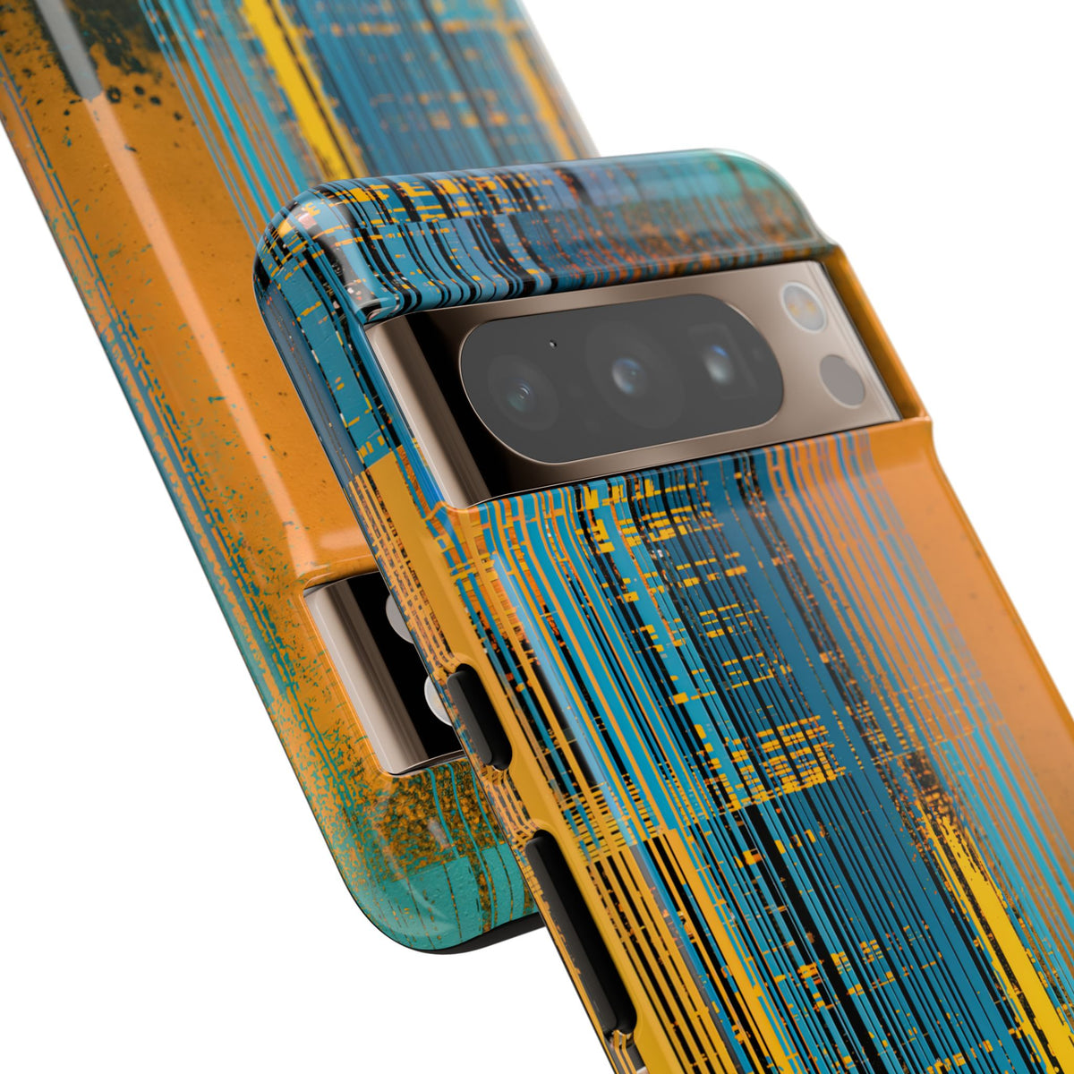 Cyber Glitch Stream · Tough Phone Case for Pixel · Teal