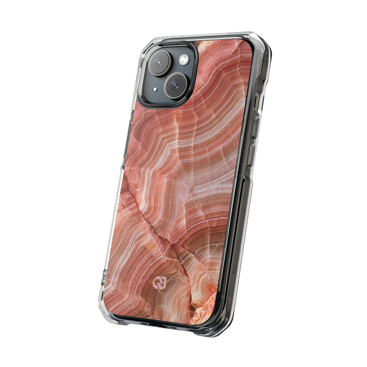 Blushing Rose Strata · Clear Impact Magnetic Phone Case for iPhone · Pink