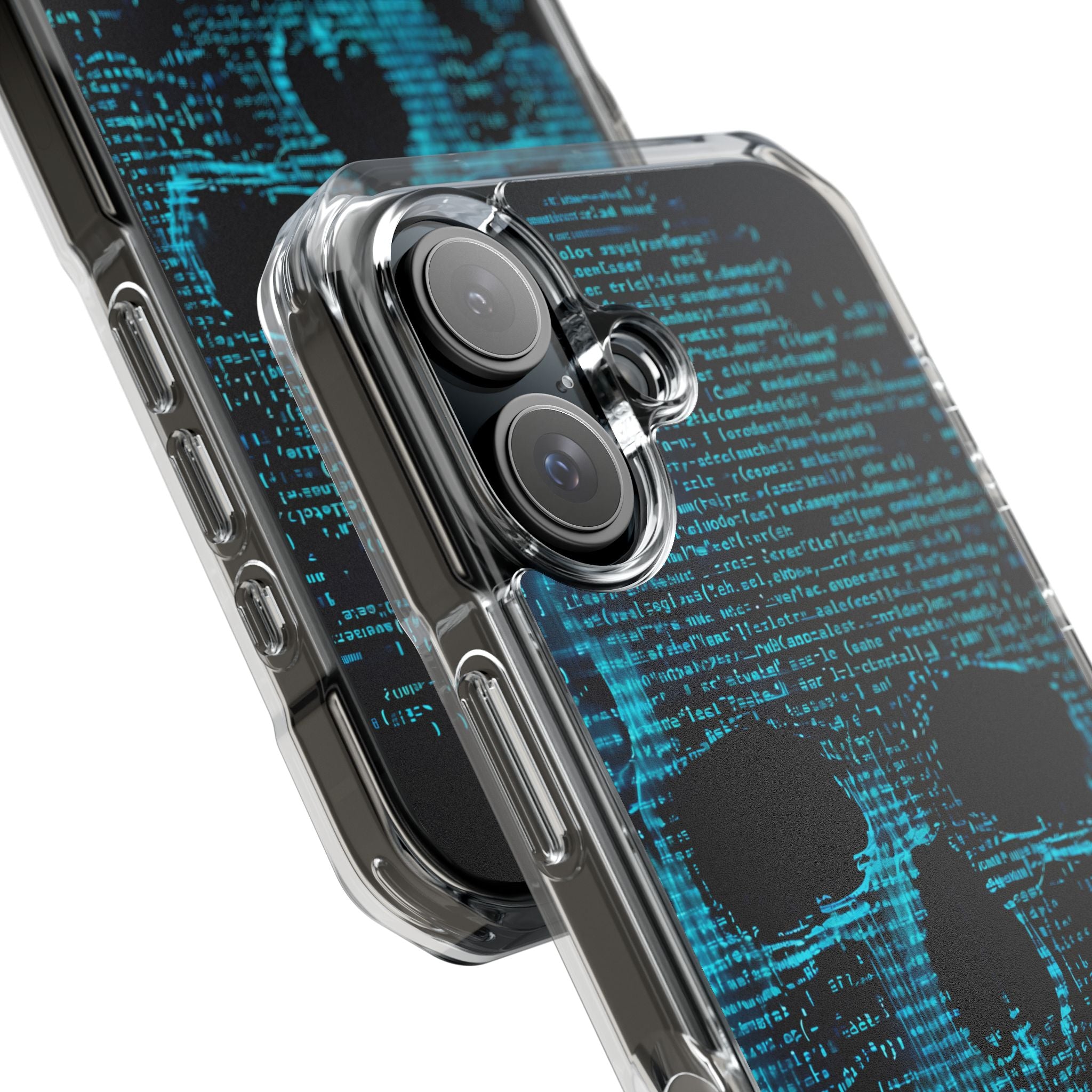 Cyan Glitch Skull · Impact Custodia per iPhone · Magsafe