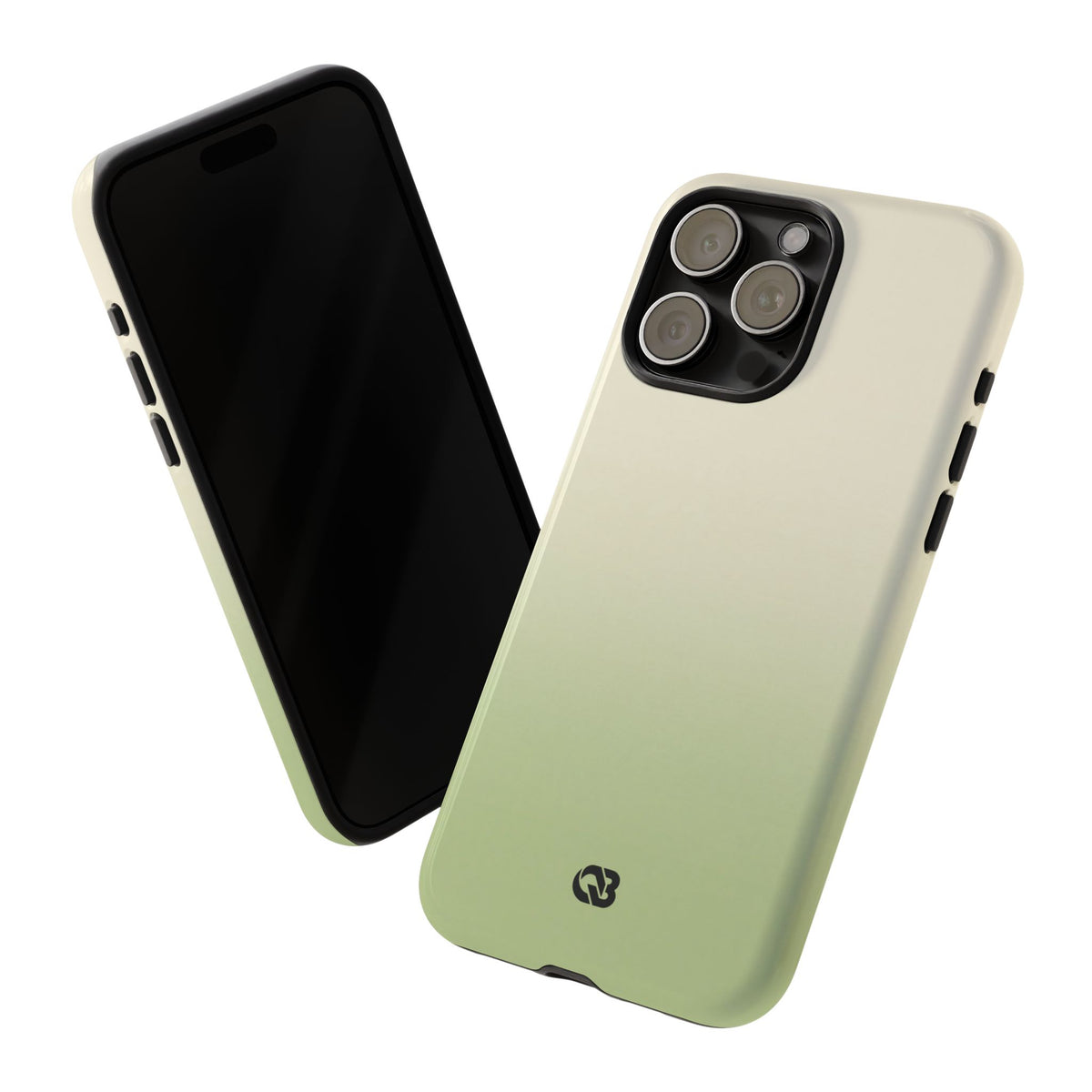Green Tough Phone Case for iPhone - Bone Sage Fade