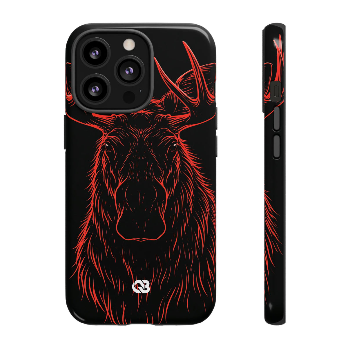 Crimson Horizon Moose · Tough Phone Case for iPhone · Black