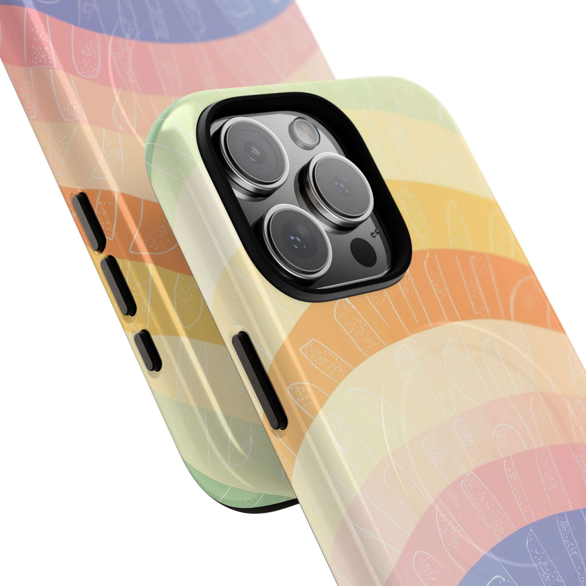 Pastell Regenbogen Bänder iPhone 16 Pro Max Case - Tough+