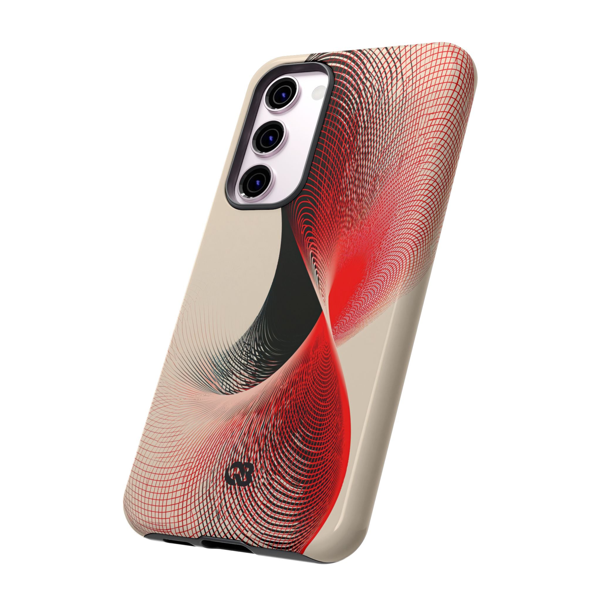 Red Tough Phone Case for Samsung - Crimson Grid Vortex