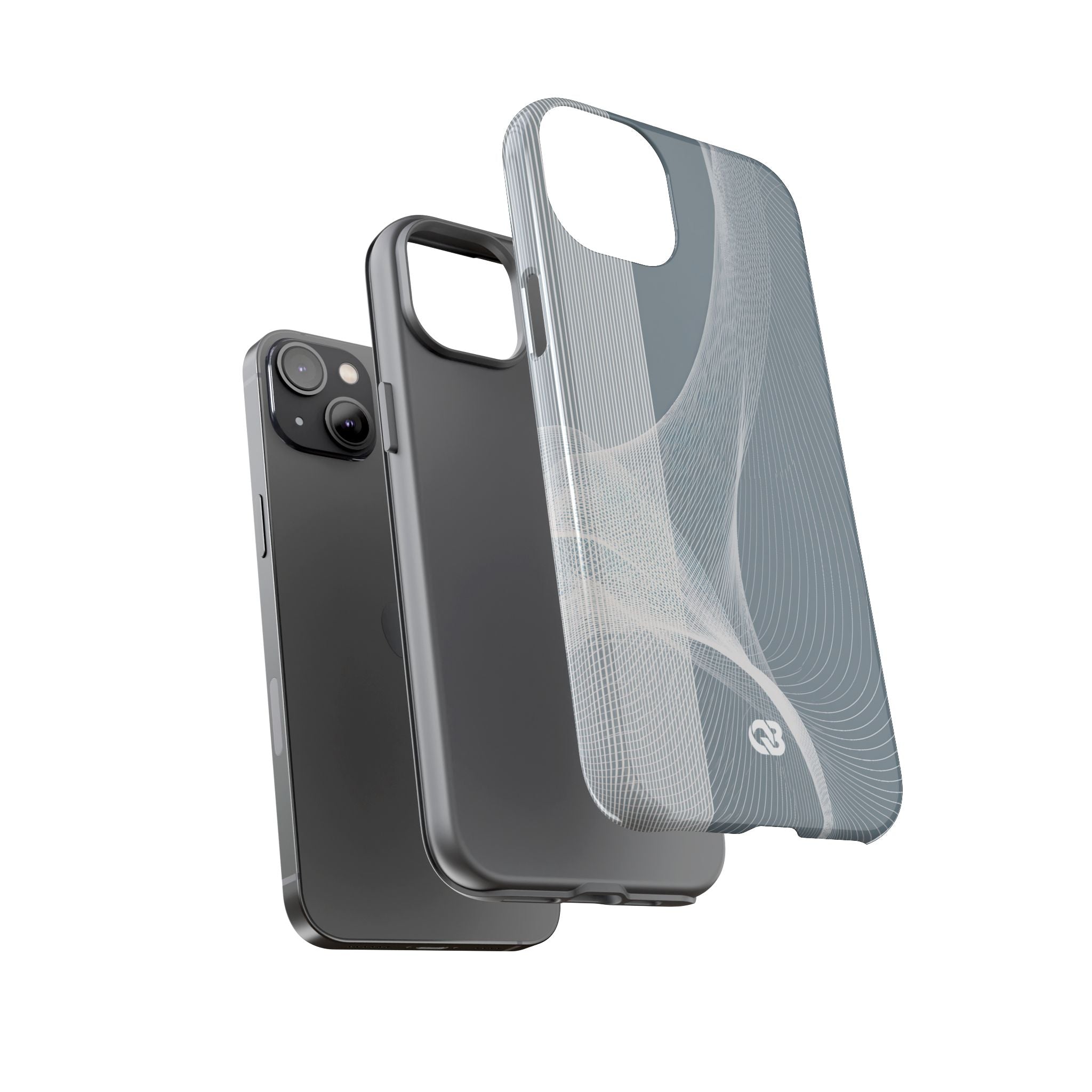 Grey Tough Phone Case for iPhone - Slate Mesh Horizon