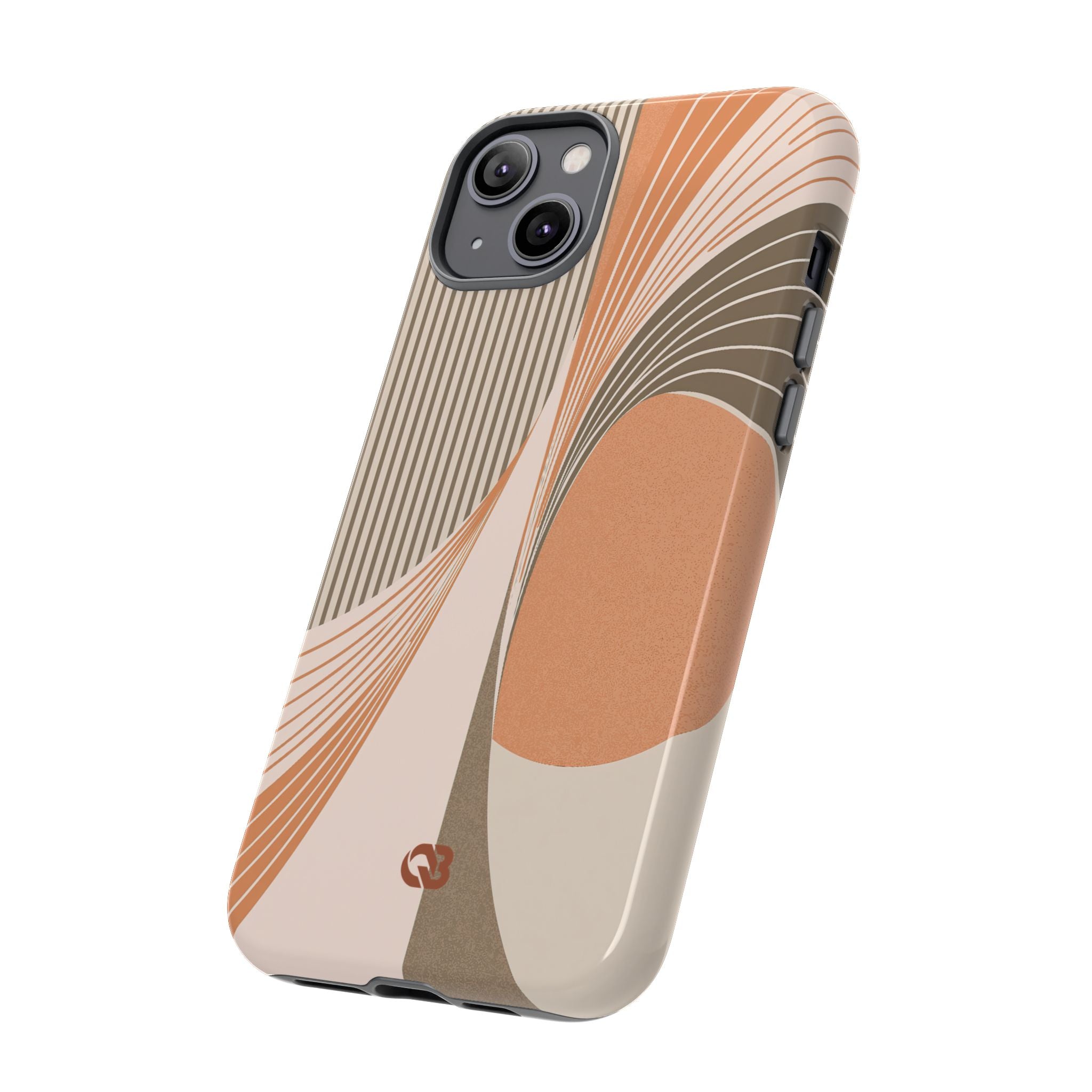 Orange Tough Phone Case for iPhone - Desert Arc Horizon