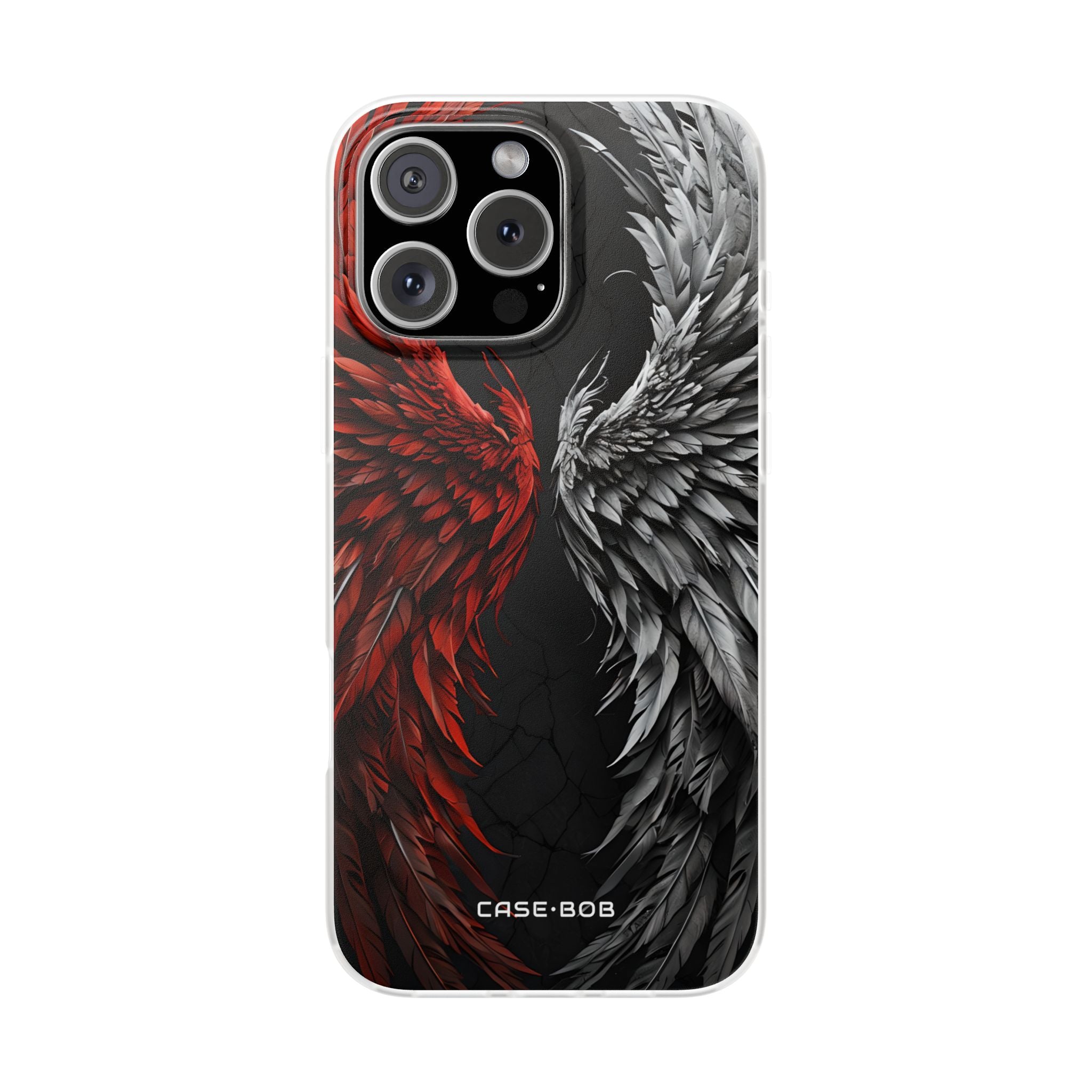 Crimson White Wings iPhone 16 Pro Max -pehmeä suojakotelo