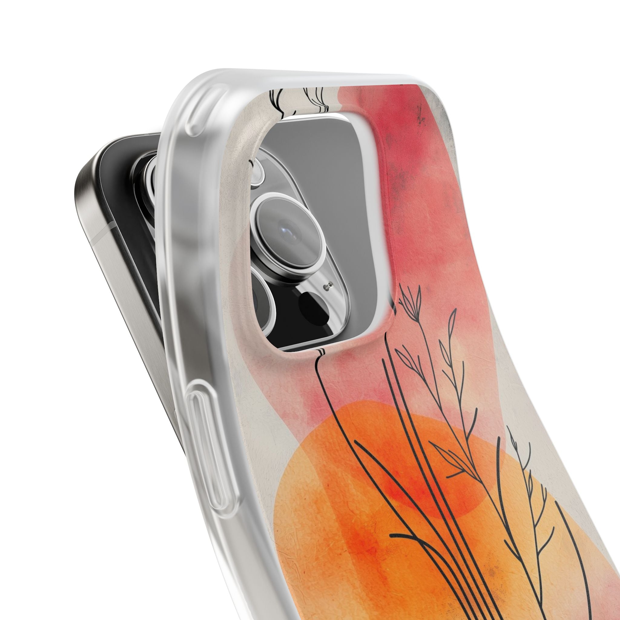 Curved Stem Sunset iPhone 16 Pro Case - Soft