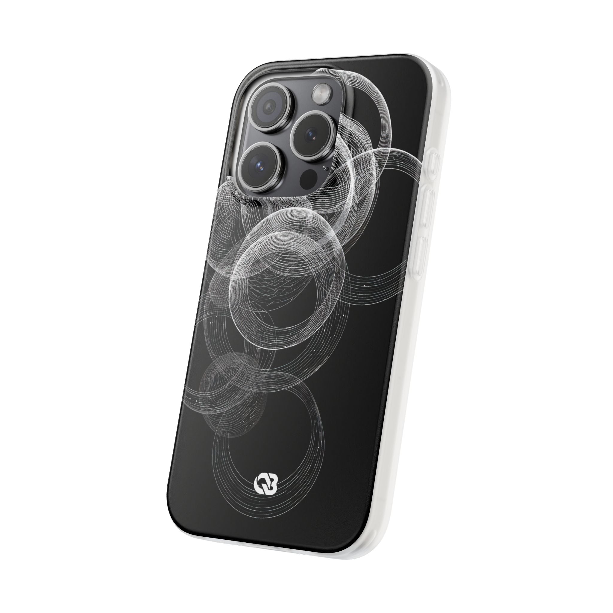 Black Lite Phone Case for iPhone - Kinetic Wireframe Orbit