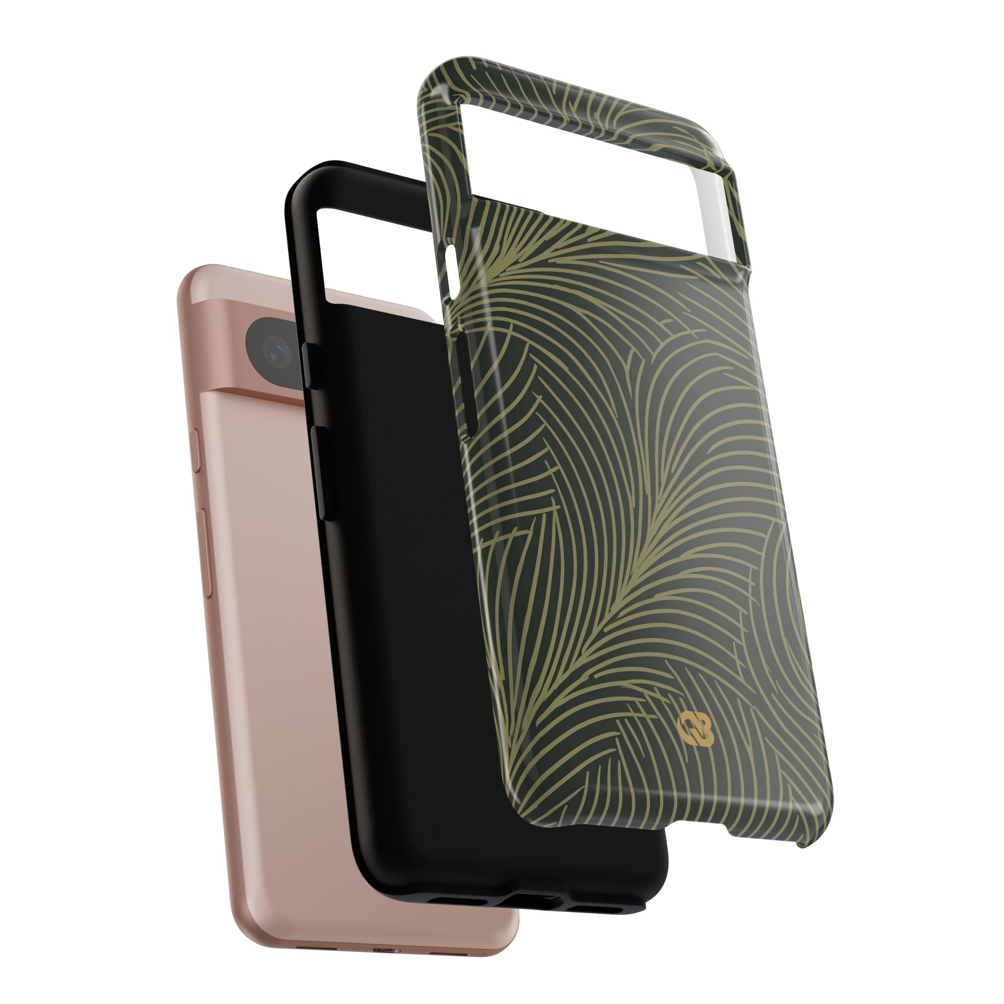 Green Tough Phone Case for Google Pixel - Dark Olive Plume