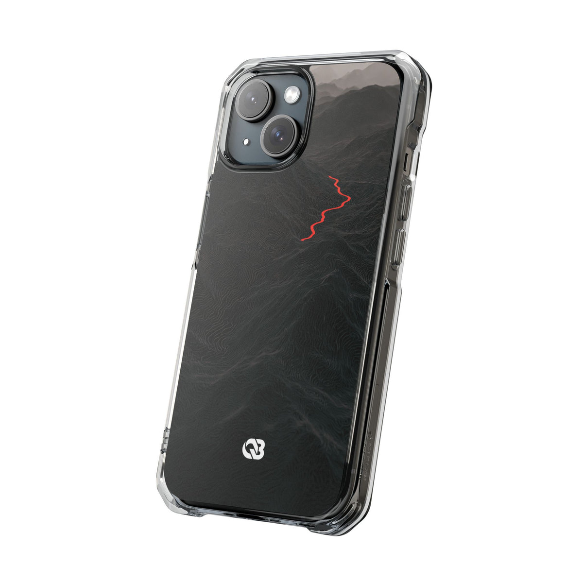 Crimson Ridge Pass · Clear Impact Magnetic Phone Case for iPhone · Black
