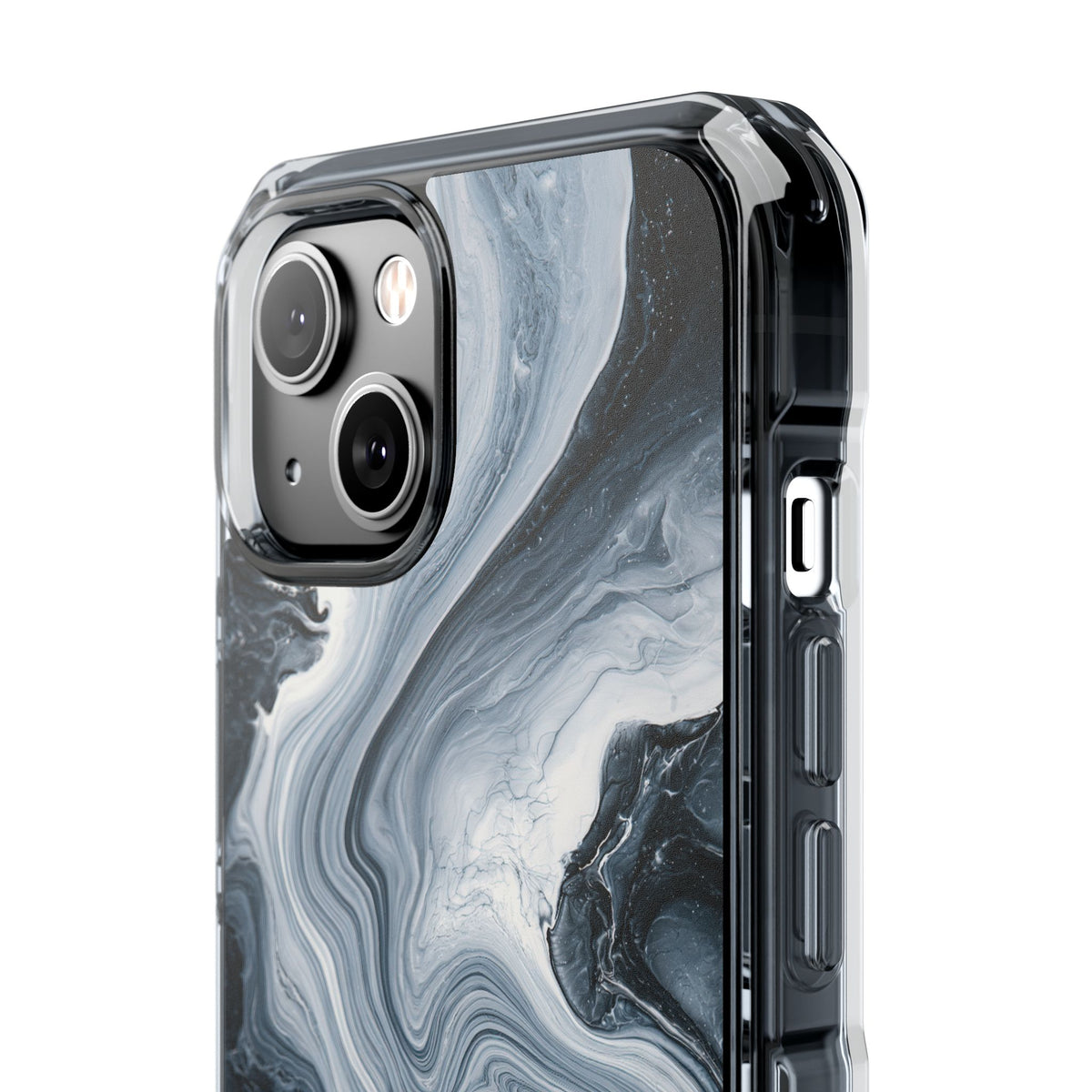 Suminagashi Ink Flow · Clear Impact Magnetic Phone Case for iPhone · Grey