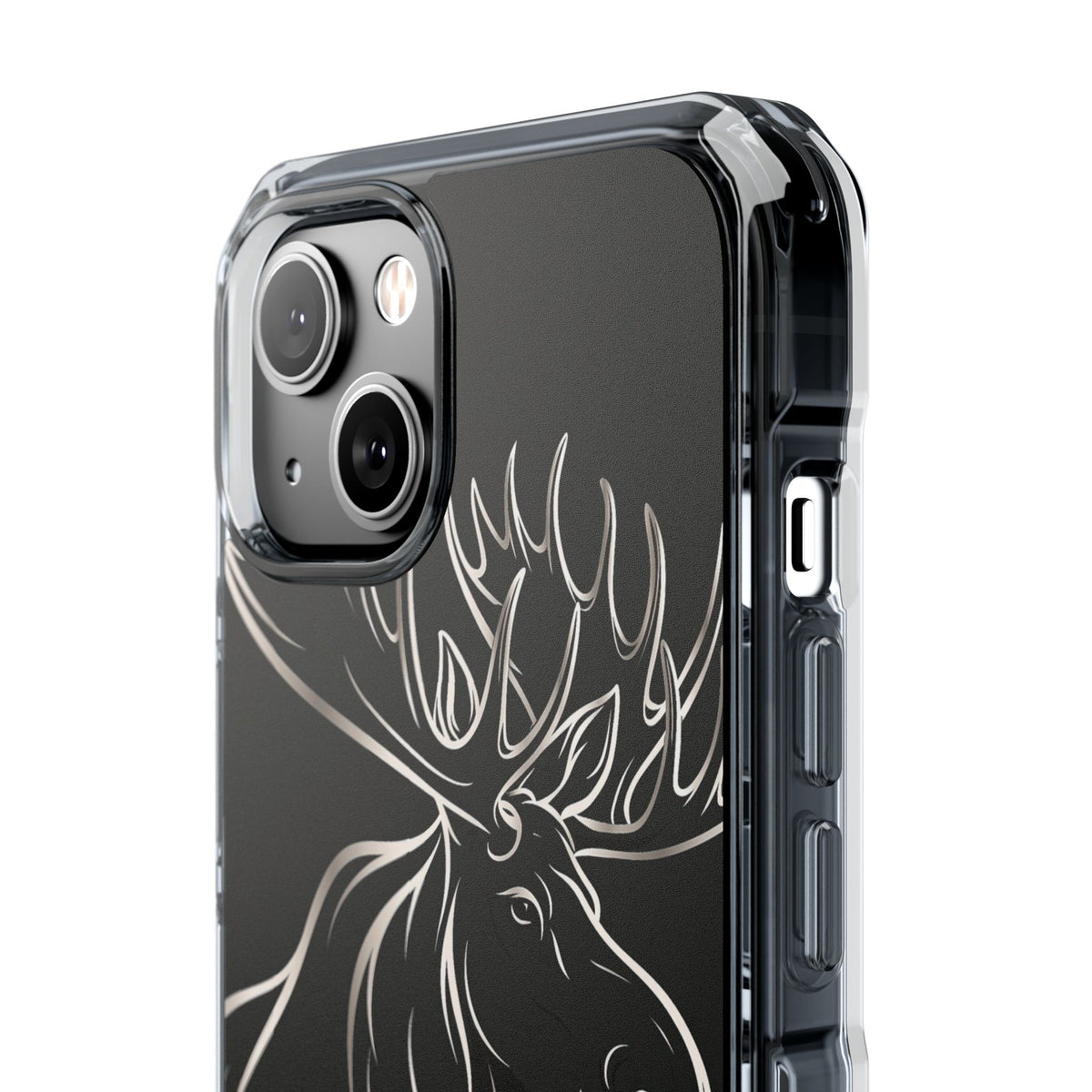 Nordic Moose Contour · Clear Impact Magnetic Phone Case for iPhone · Black