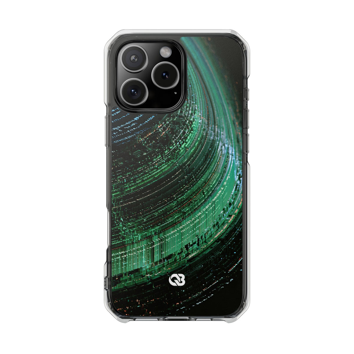 Orbital Data Stream · Clear Impact Magnetic Phone Case for iPhone · Green