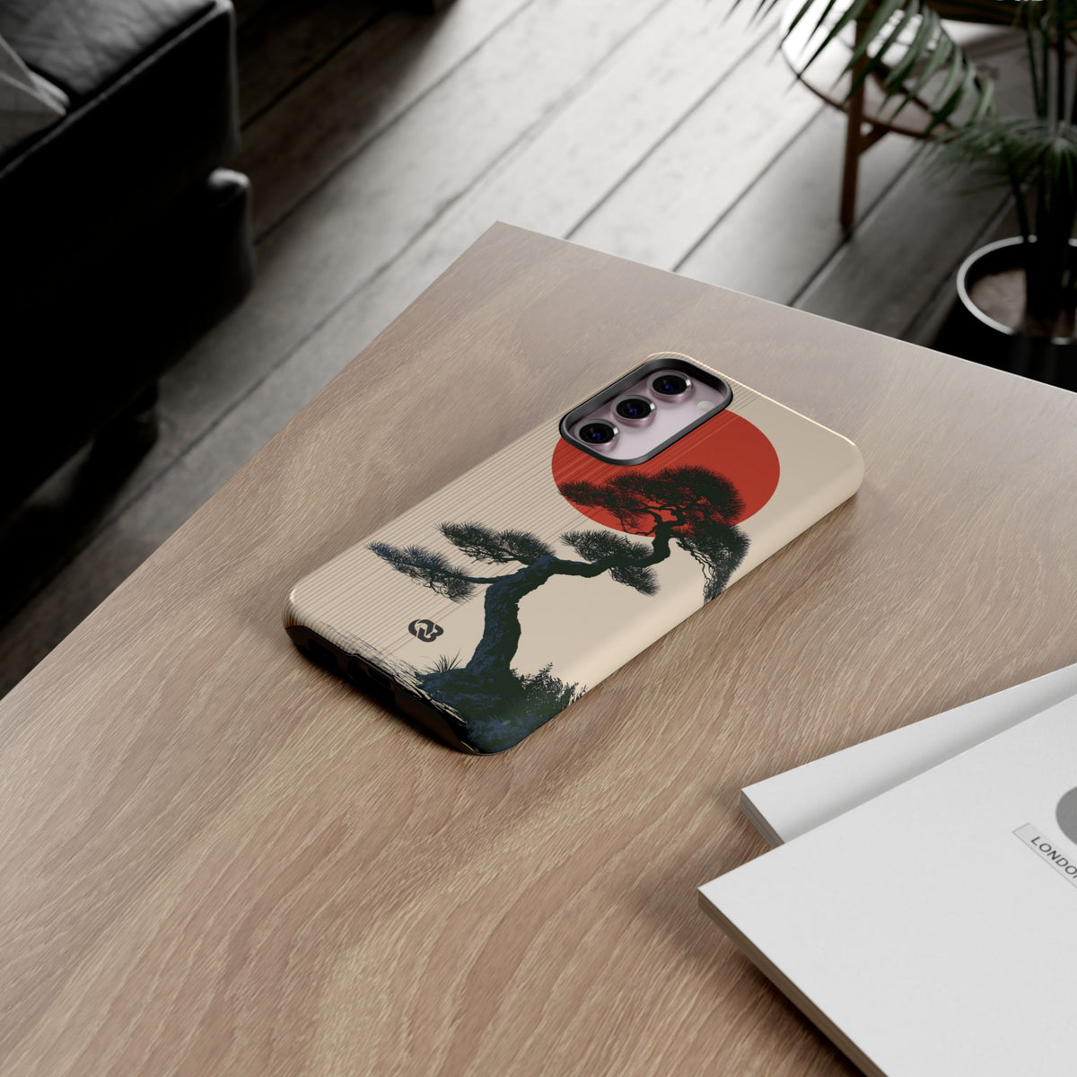 Crimson Sun Bonsai · Tough Phone Case for Samsung · Beige