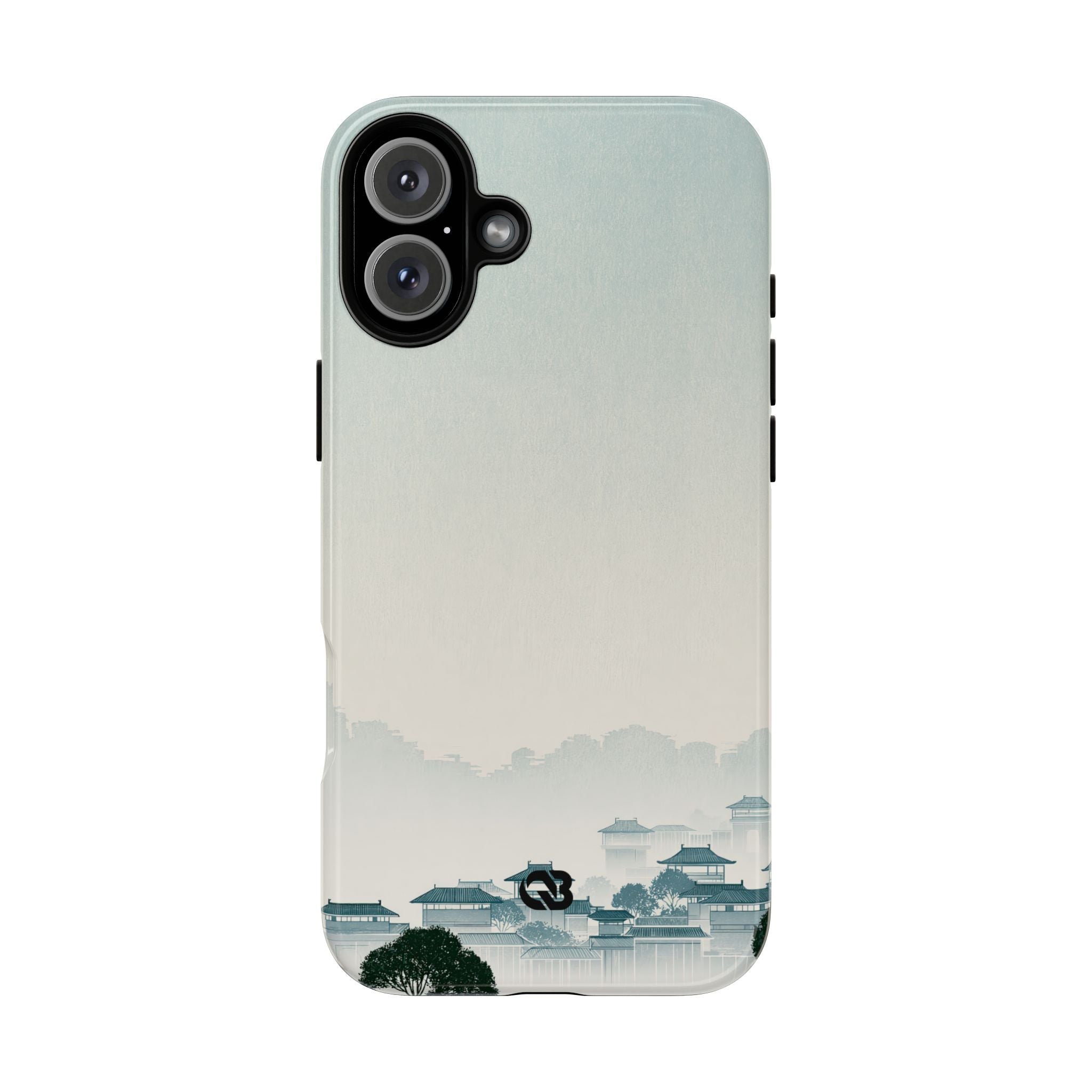 Blue Tough Phone Case for iPhone - Mist Valley Pagoda