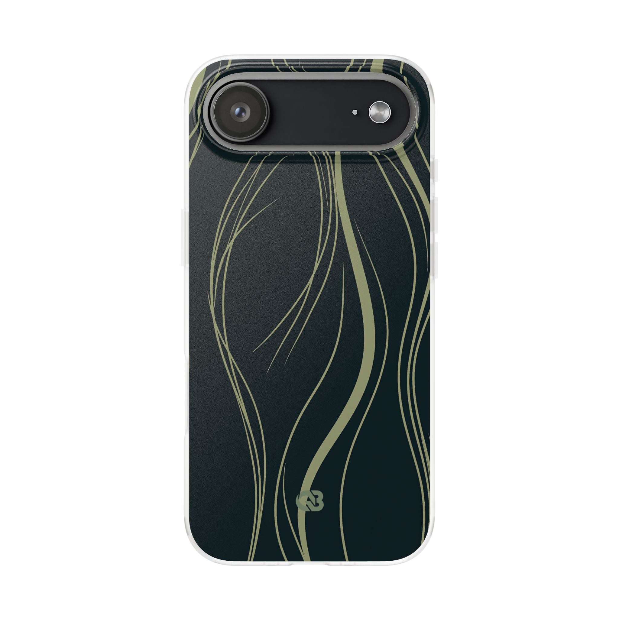 Green Lite Phone Case for iPhone - Obsidian Sage Flow