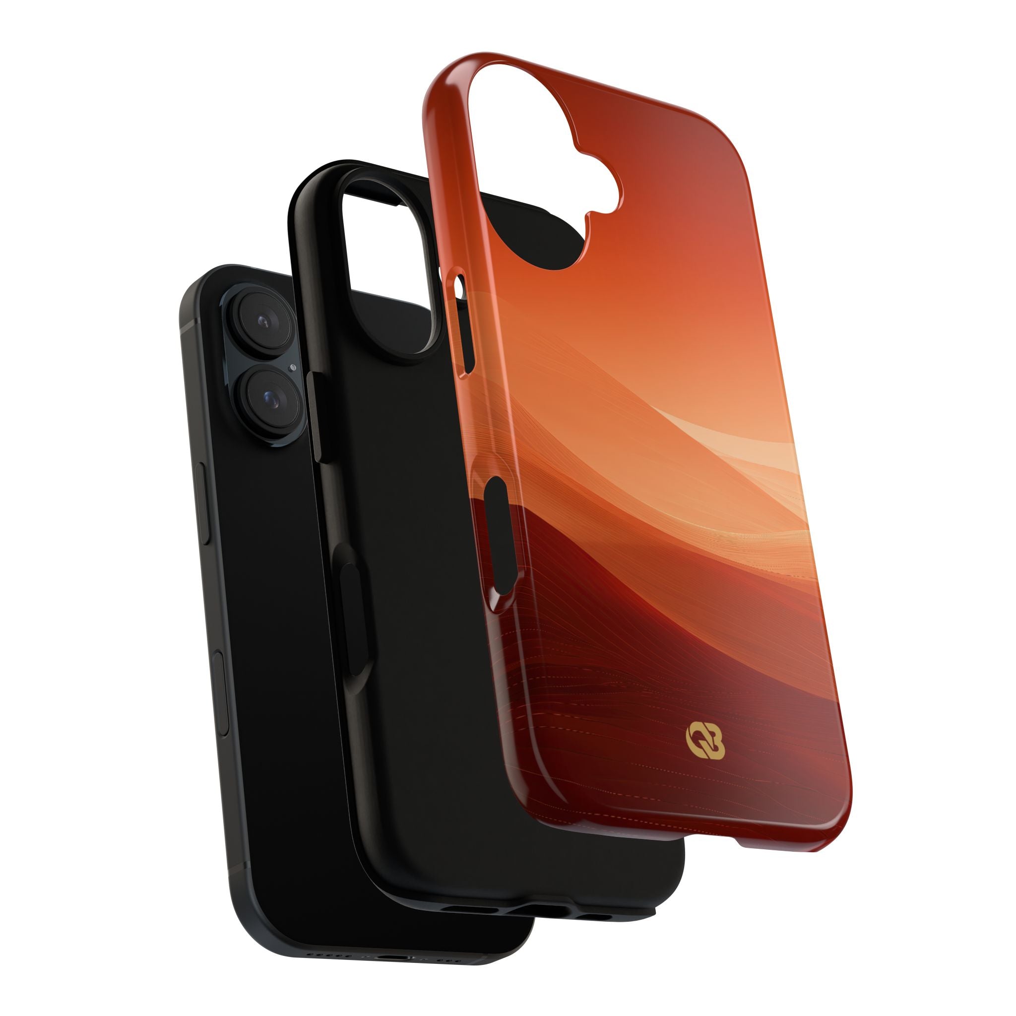 Orange Tough Phone Case for iPhone - Crimson Dune Gradient