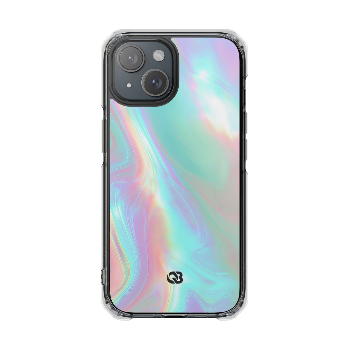 Prismatic Liquid Light · Clear Impact Magnetic Phone Case for iPhone · Teal
