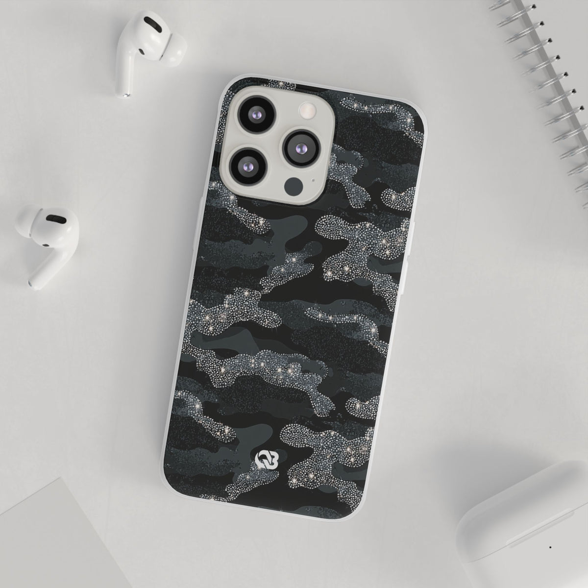 Glitter Shadow Camo · Lite Phone Case for iPhone · Black