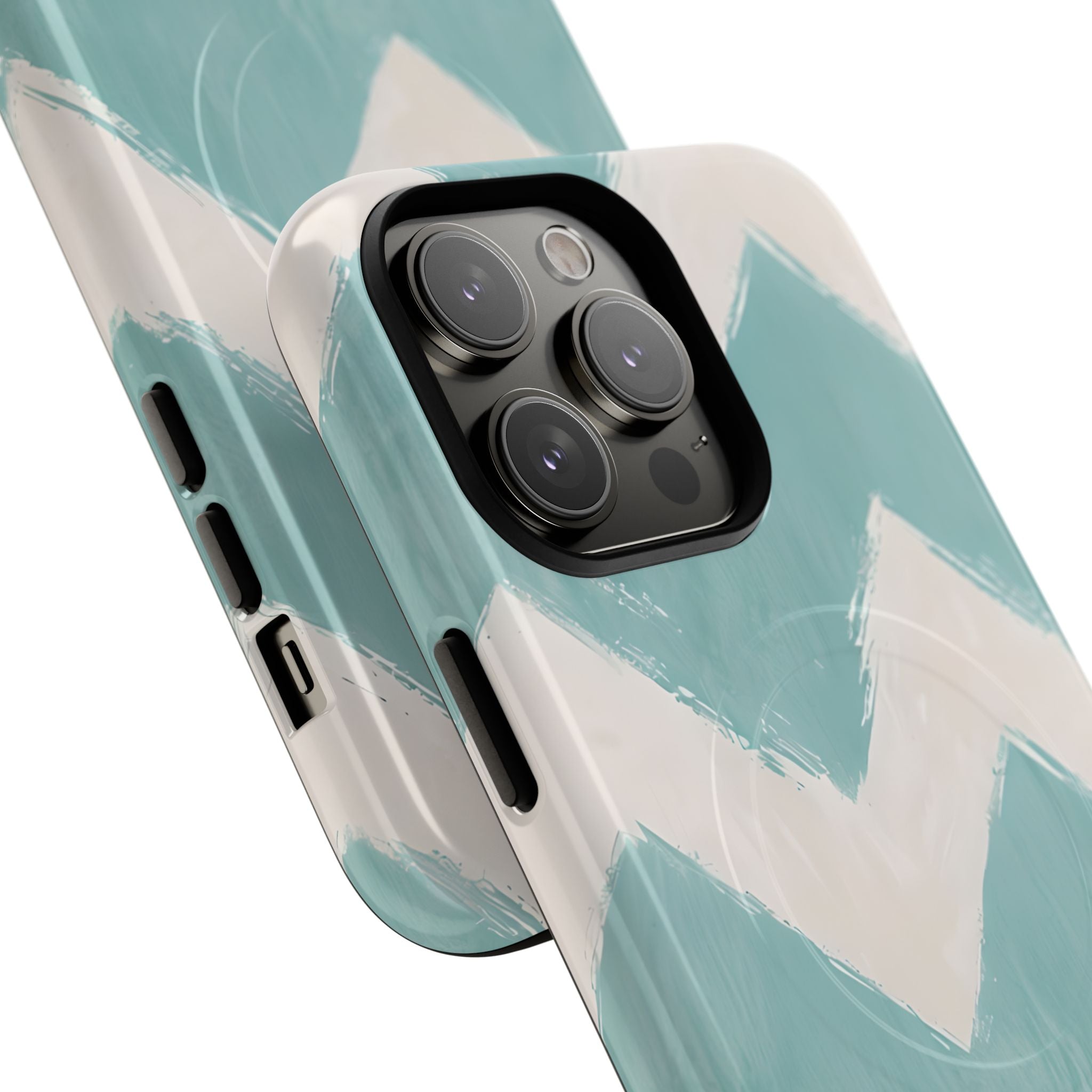 Teal Painted Chevron · Tough+ Phone Case for iPhone · Magsafe