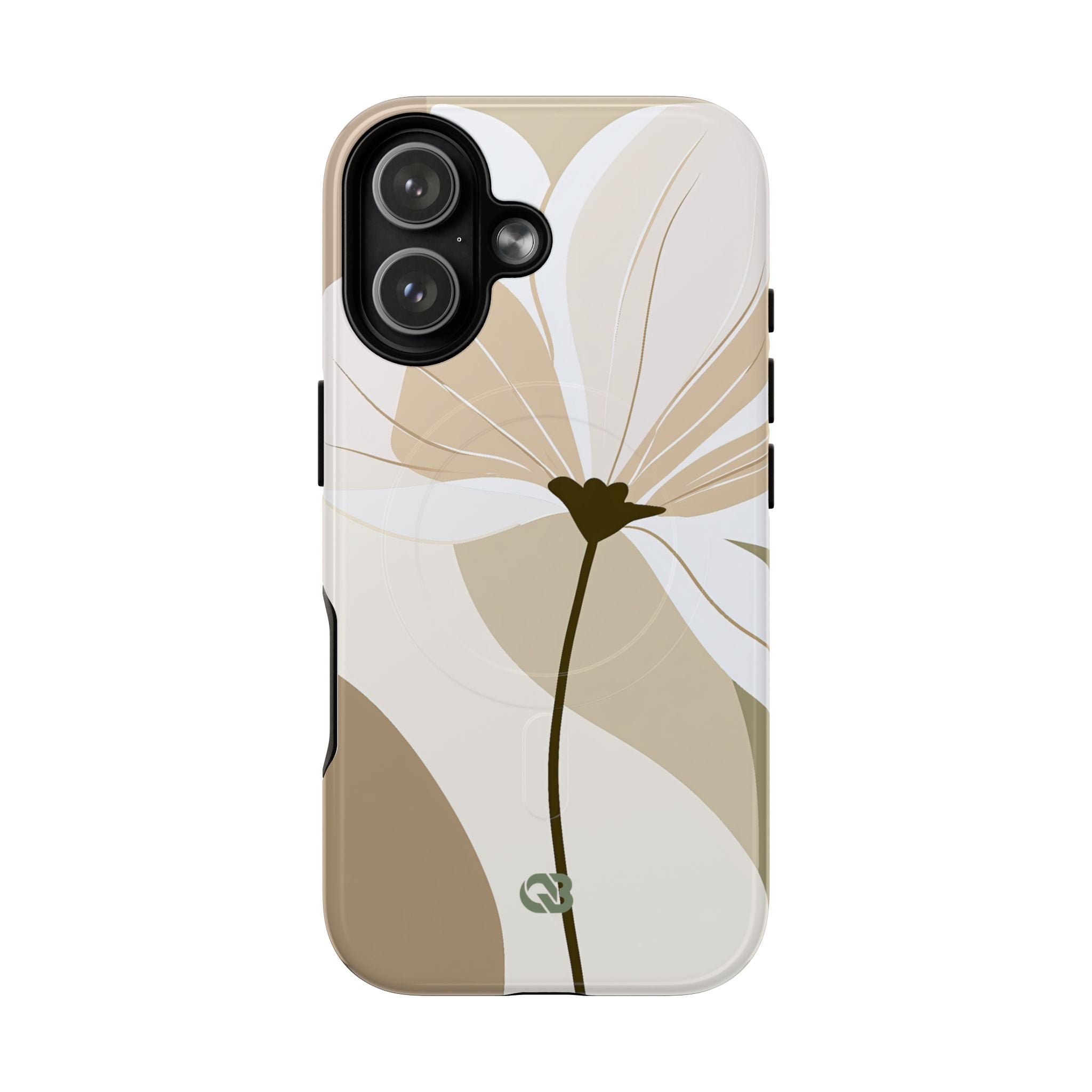 Beige Tough 2.0 Magsafe Phone Case for iPhone - Sage Linen Magnolia
