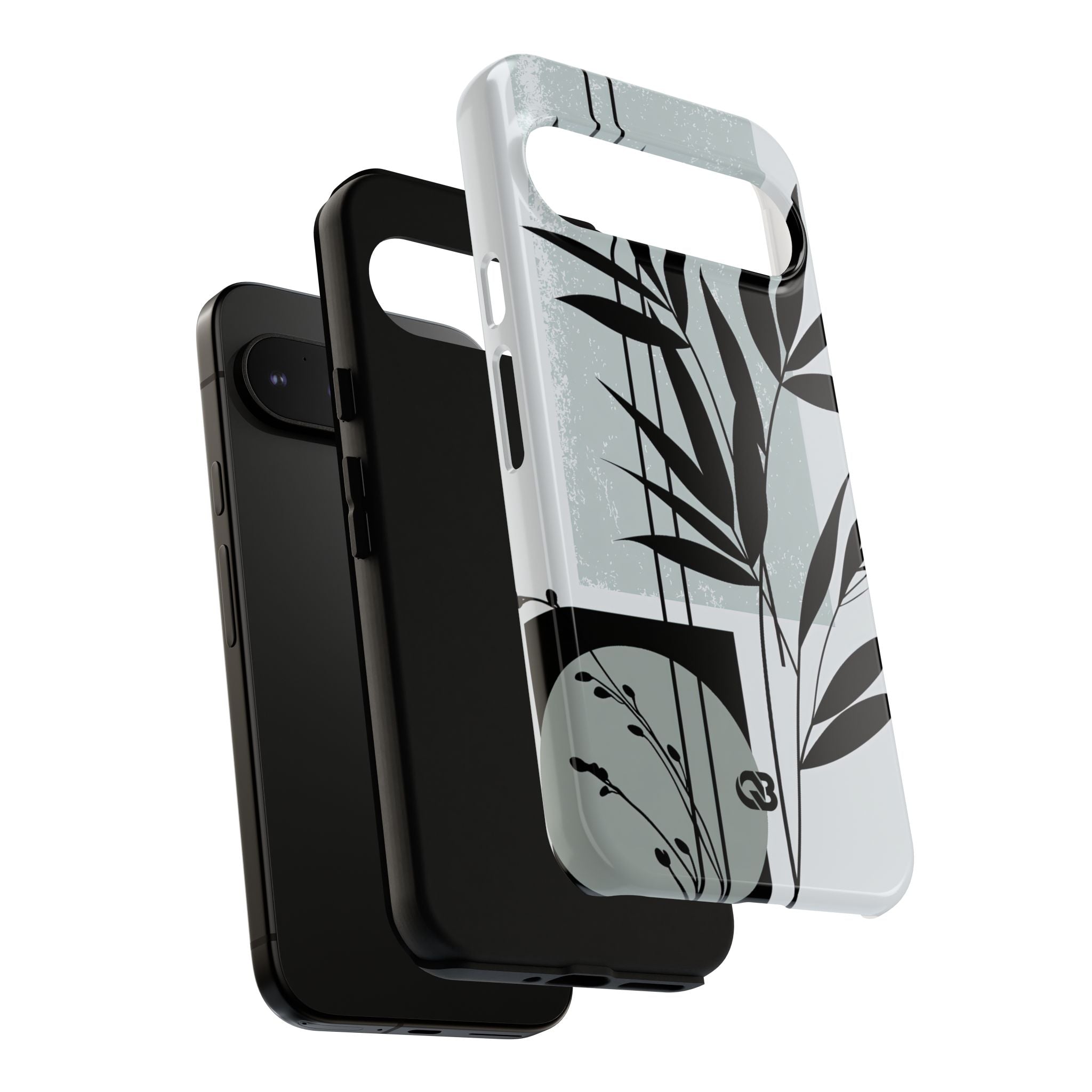 Grey Tough Phone Case for Google Pixel - Sage Bamboo Noir