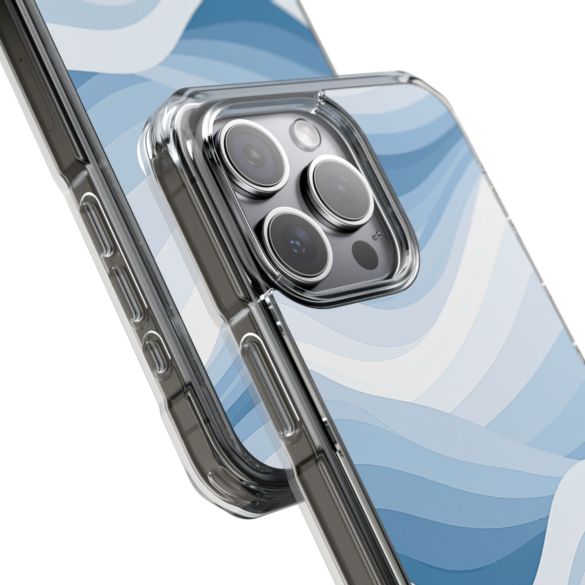 Blue Impact MagSafe Phone Case for iPhone - Glacial Indigo Flow