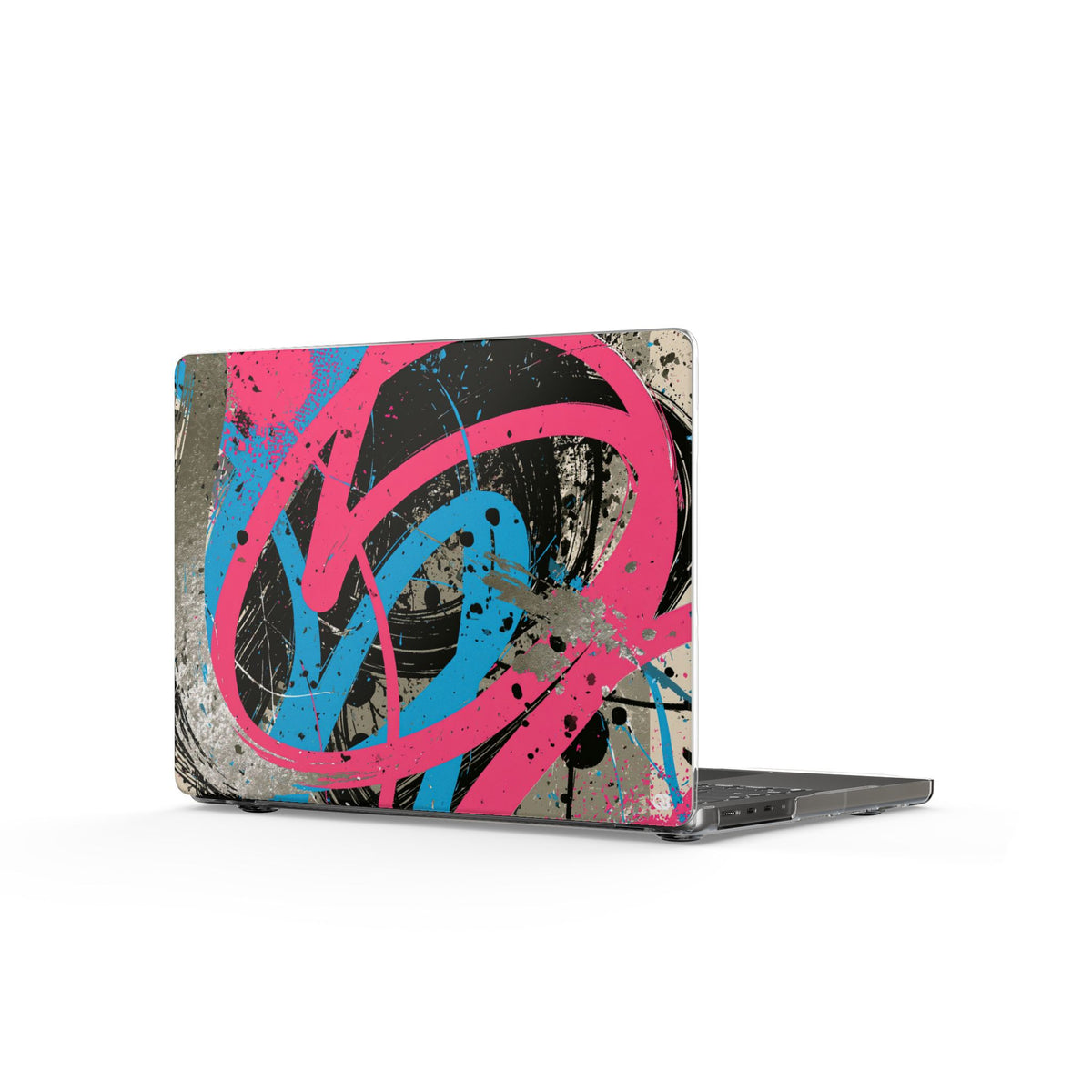 Cyber Splatter Flow · Clear Hard Case for MacBook · Pink