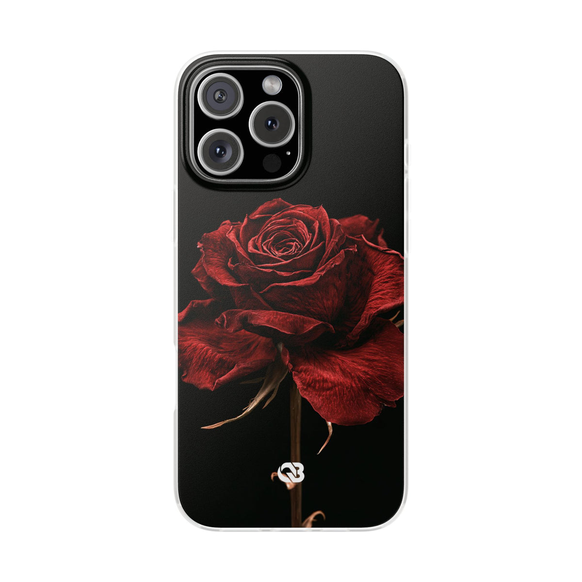 Crimson Noir Rose · Lite Phone Case for iPhone · Black