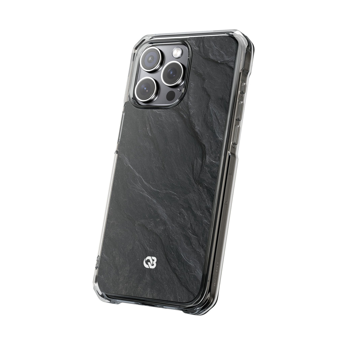 Dark Slate Strata · Clear Impact Magnetic Phone Case for iPhone · Black