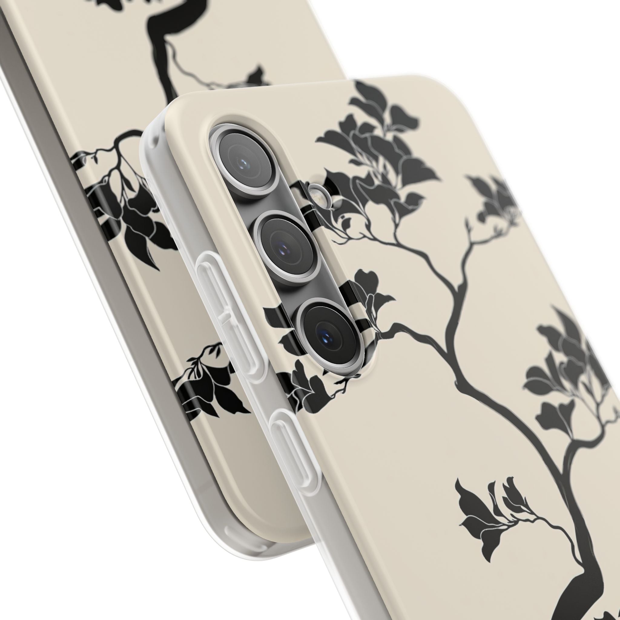 Beige Lite Phone Case for Samsung - Obsidian Bonsai Silhouette