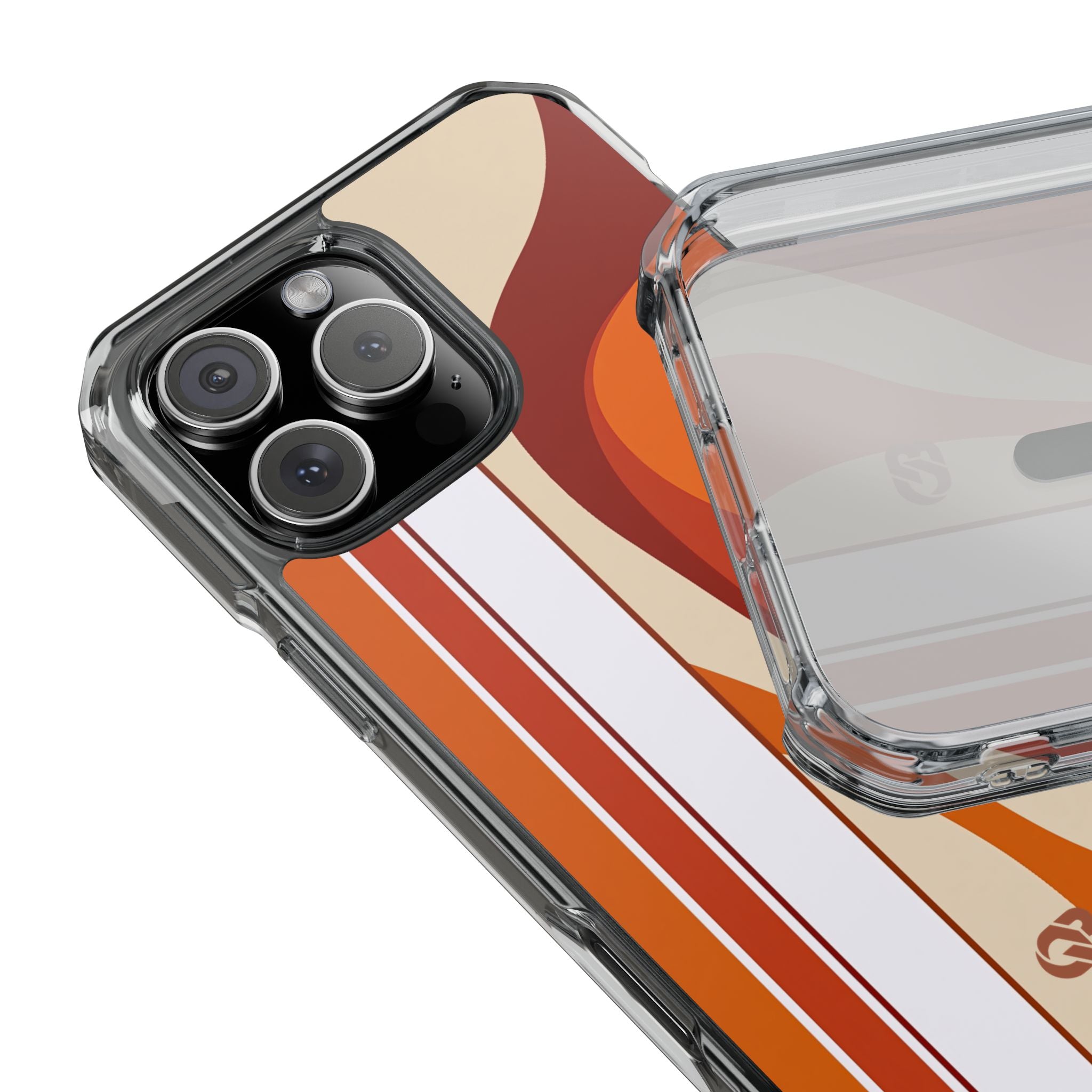Orange Impact MagSafe Phone Case for iPhone - Terracotta Metro Line