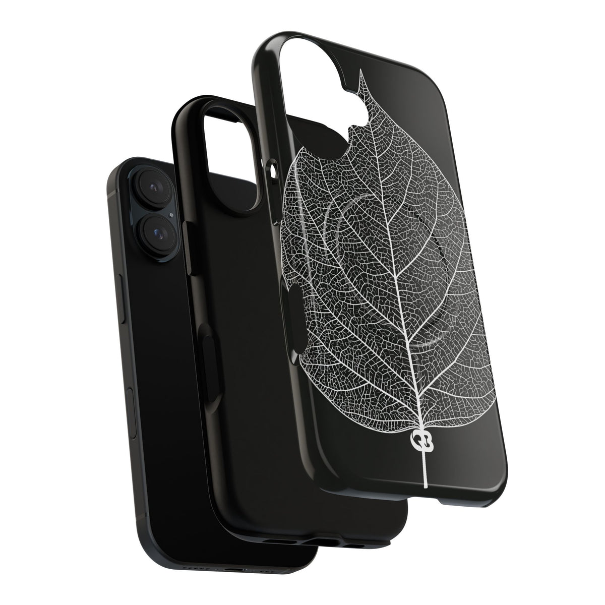 Monochrome Leaf Skeleton · Tough 2.0 Magnetic Phone Case for iPhone · Black