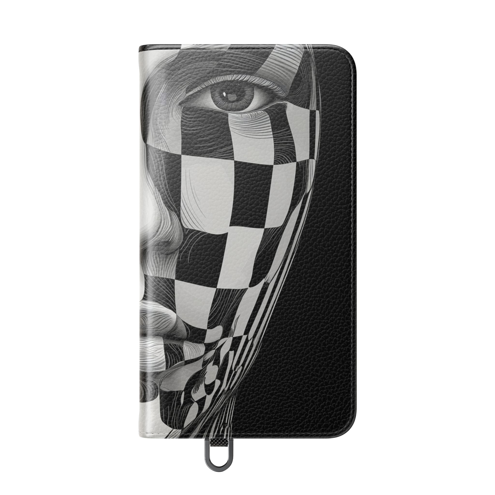 Mirrored Checkerboard Face - Samsung S24 Case - Wallet
