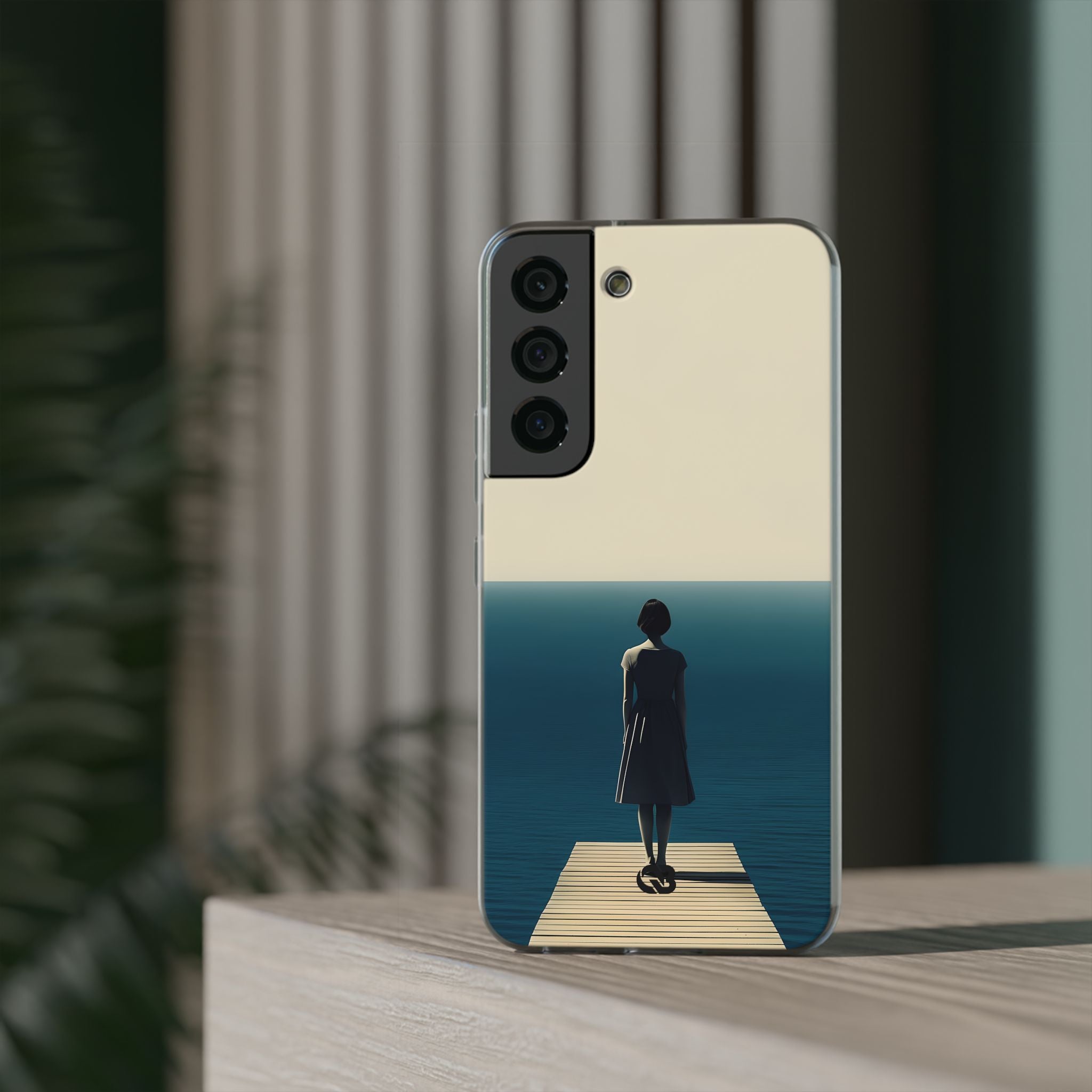 Solitary Blue Horizon · Soft Handyhülle für Samsung