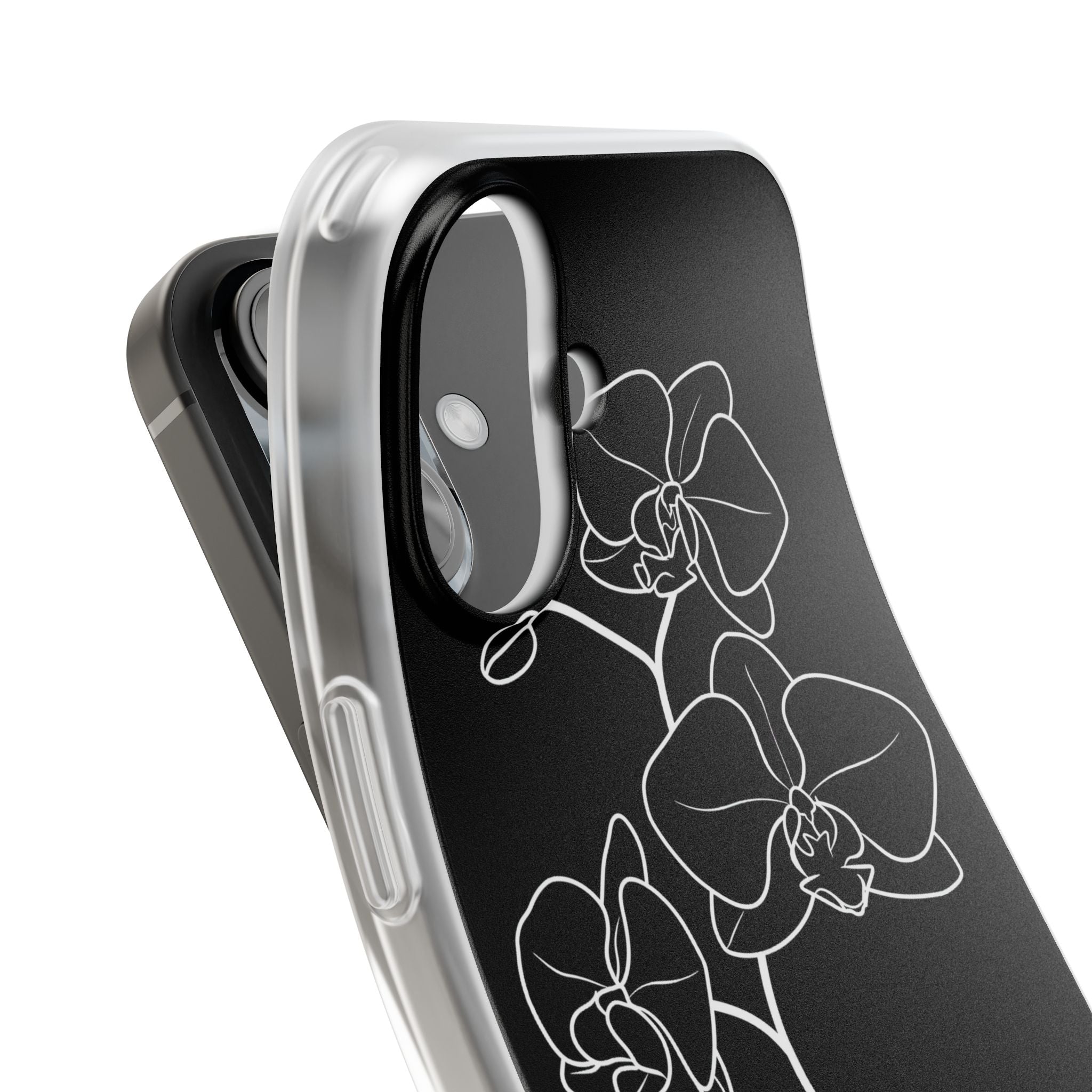 Black Lite Phone Case for iPhone - Noir Alabaster Orchid