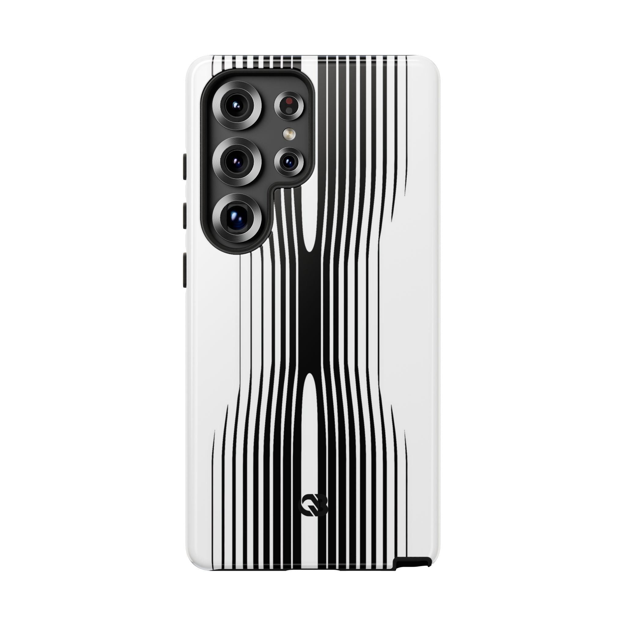 White Tough Phone Case for Samsung - Kinetic Mono Distortion