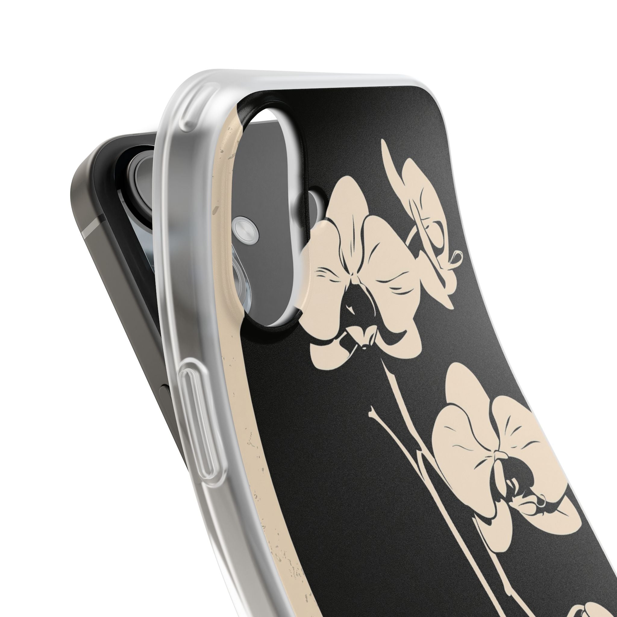 Black Lite Phone Case for iPhone - Obsidian Bone Orchid