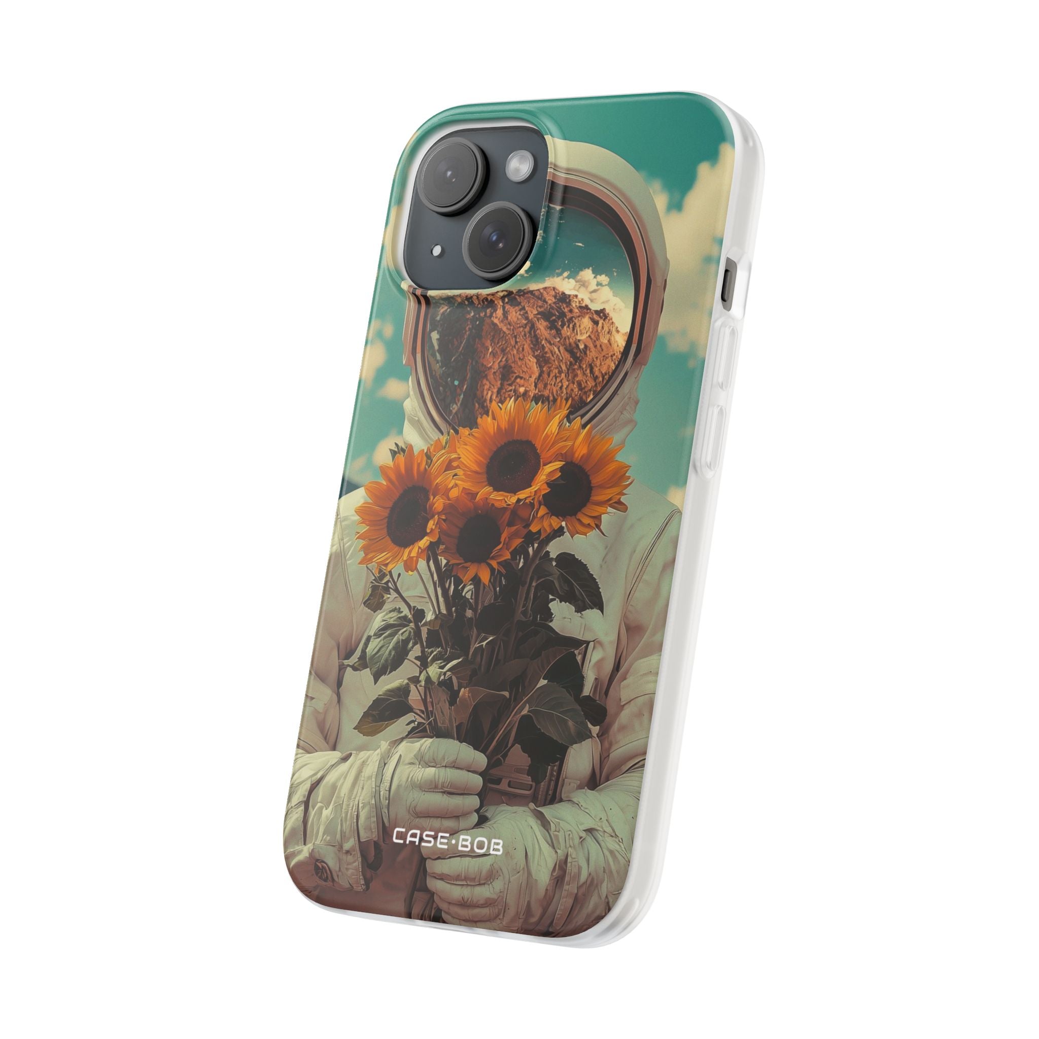 Sonnenblumen-Astronaut iPhone 15 Case - Soft