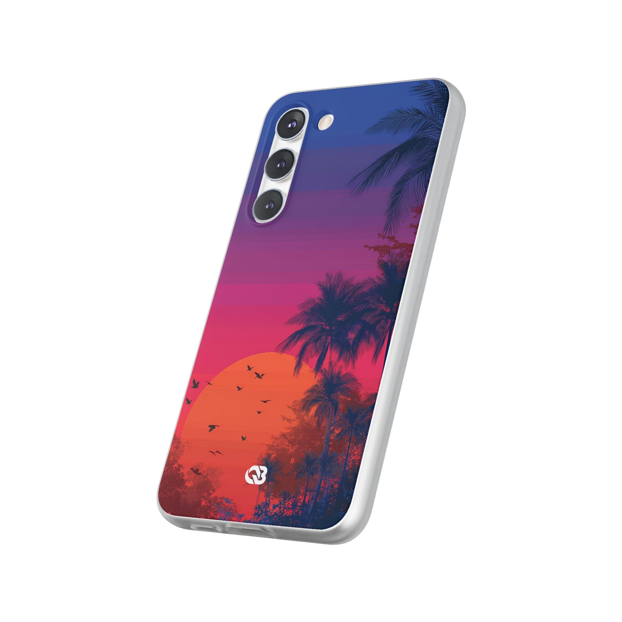 Neon Horizon Palms · Soft Handyhülle für Samsung
