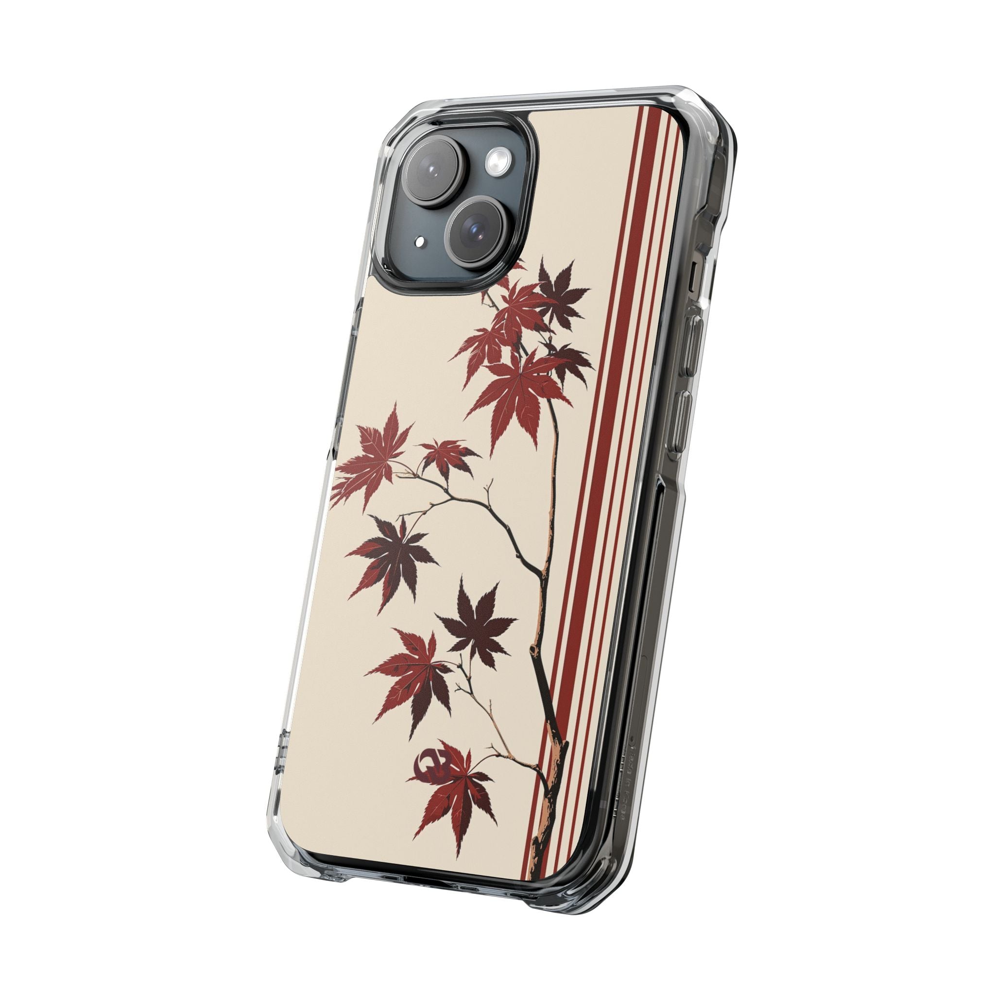 Red Impact MagSafe Phone Case for iPhone - Crimson Momiji Stripe
