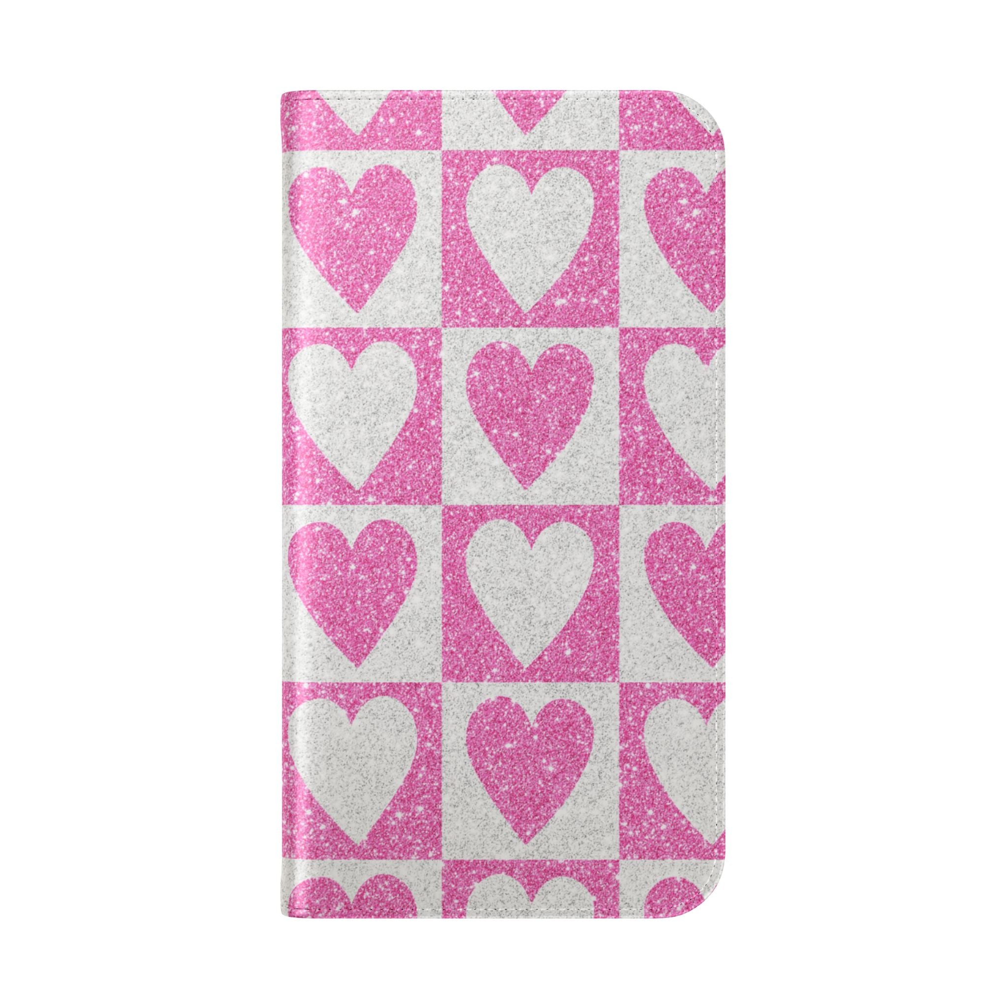 Glitter Heartgrid - iPhone 16 Plus Case - Wallet