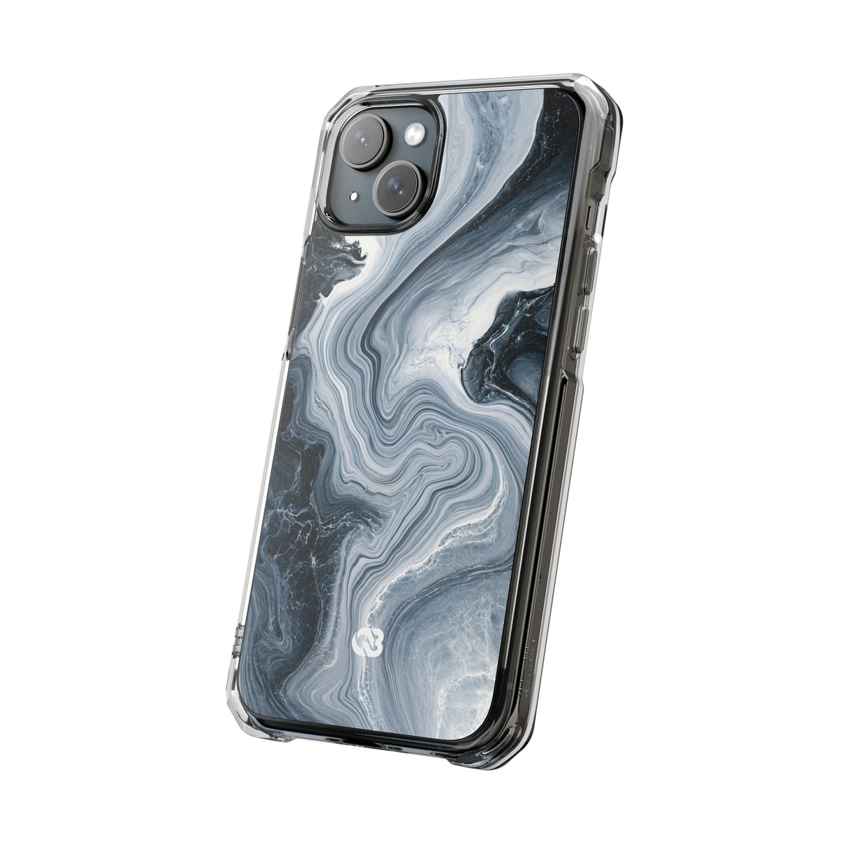 Suminagashi Ink Flow · Clear Impact Magnetic Phone Case for iPhone · Grey
