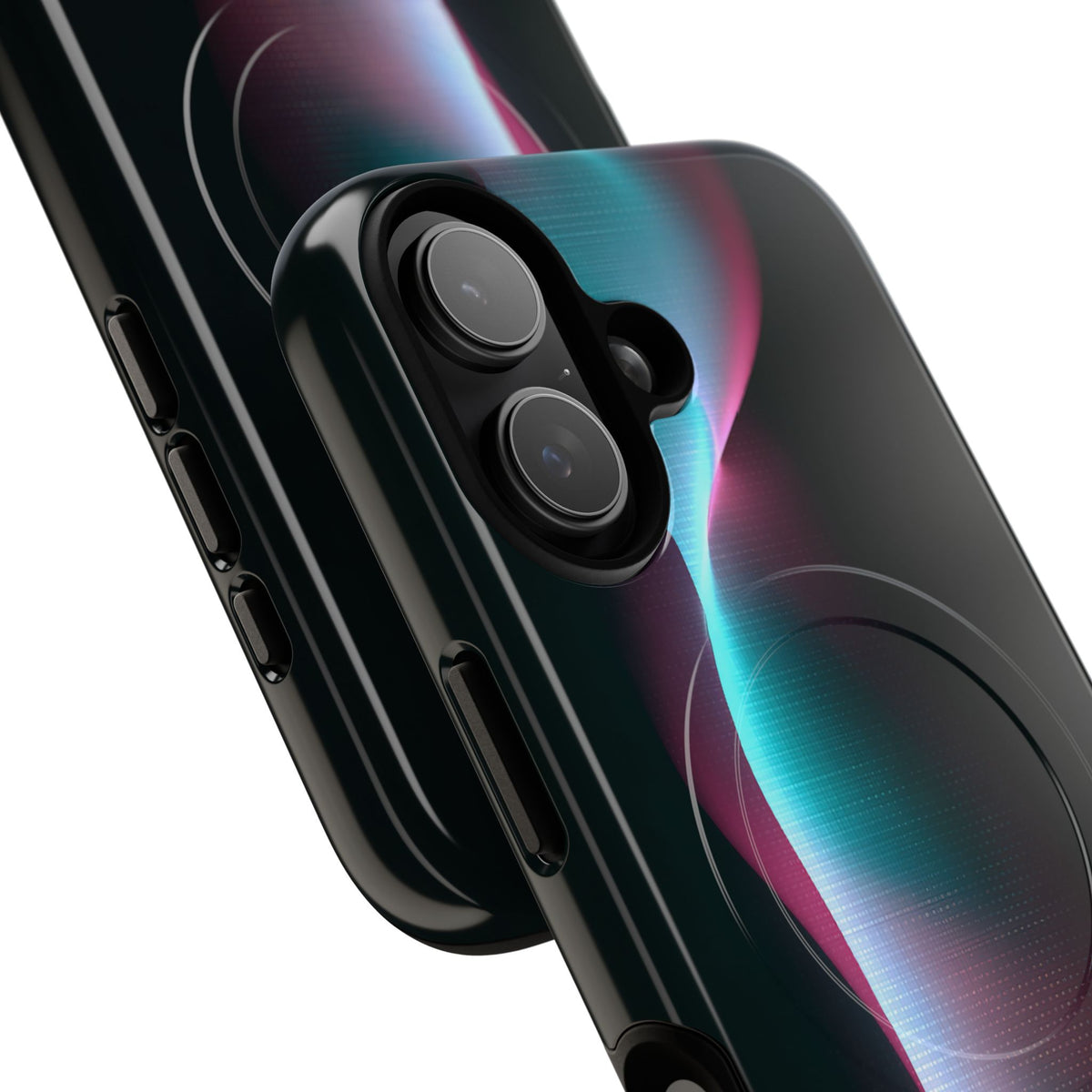 Neon Pixel Flow · Tough 2.0 Magnetic Phone Case for iPhone · Black
